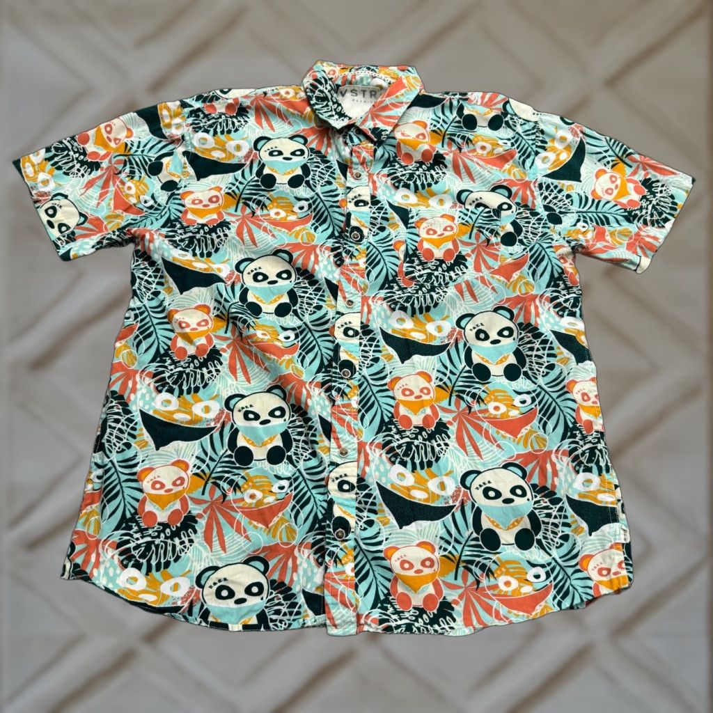 VSTR Button Down Shirt Mens XL Animal Print Casual Beach Multicolor