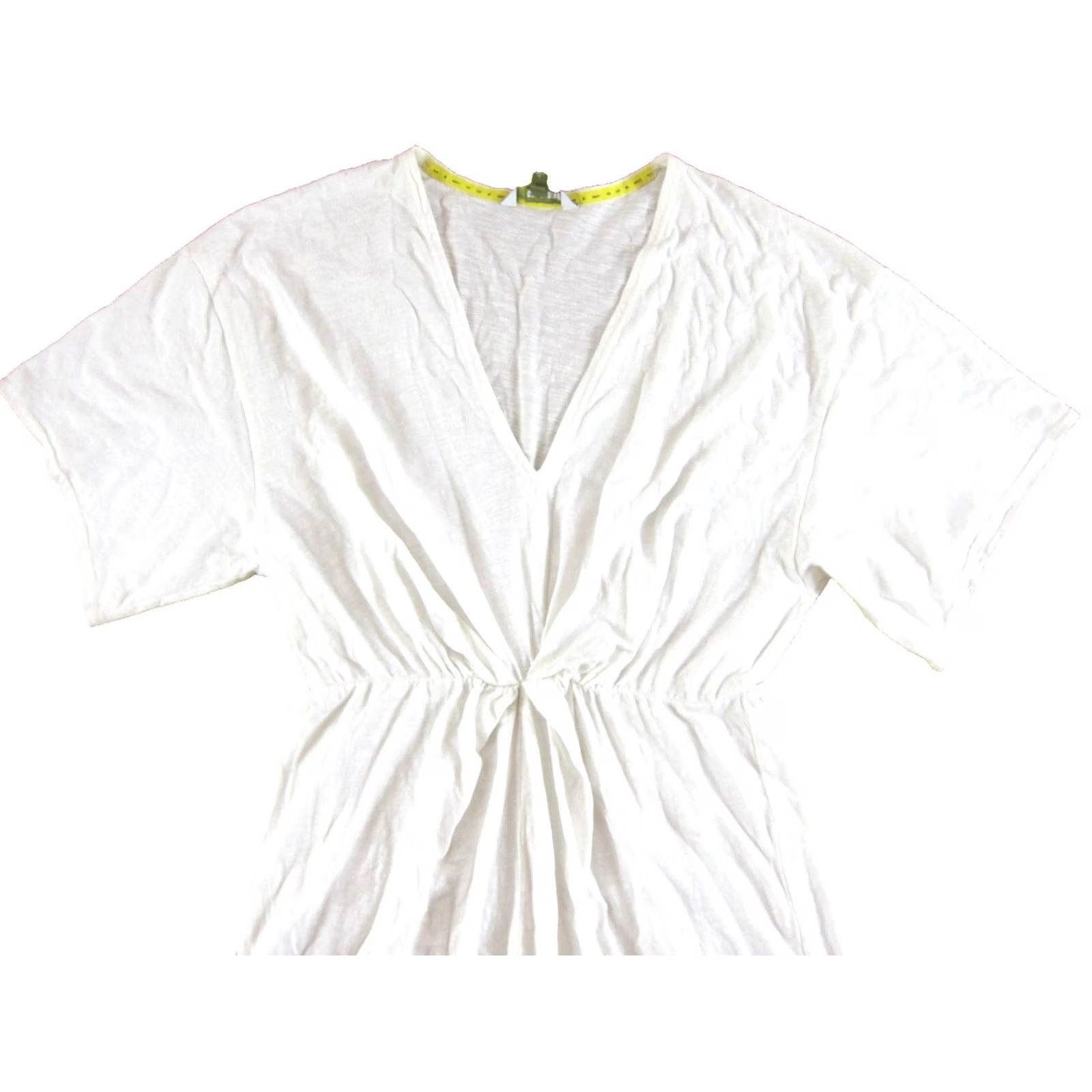 Anthropologie Anthropologie Celandine Maxi Dress M White 100% Cotton V-Neck Short Sleeve Long Size 32" / US 10 / IT 46 - 4 Thumbnail