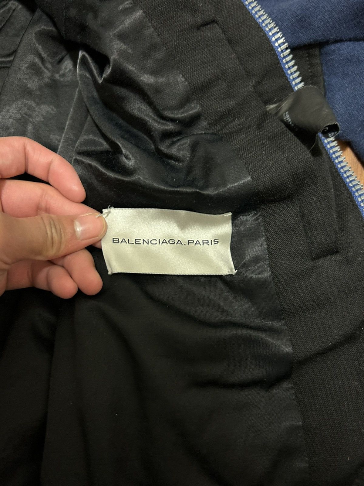 Balenciaga Y2K Authentic Balenciaga Navy Bomber Zip Up Jacket Size US M / EU 48-50 / 2 - 6 Thumbnail