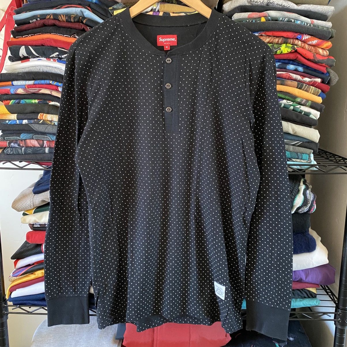 Supreme Supreme Shirt Micro Dot Henley Longsleeve Top Black 2013 Size US M / EU 48-50 / 2 - 1 Thumbnail