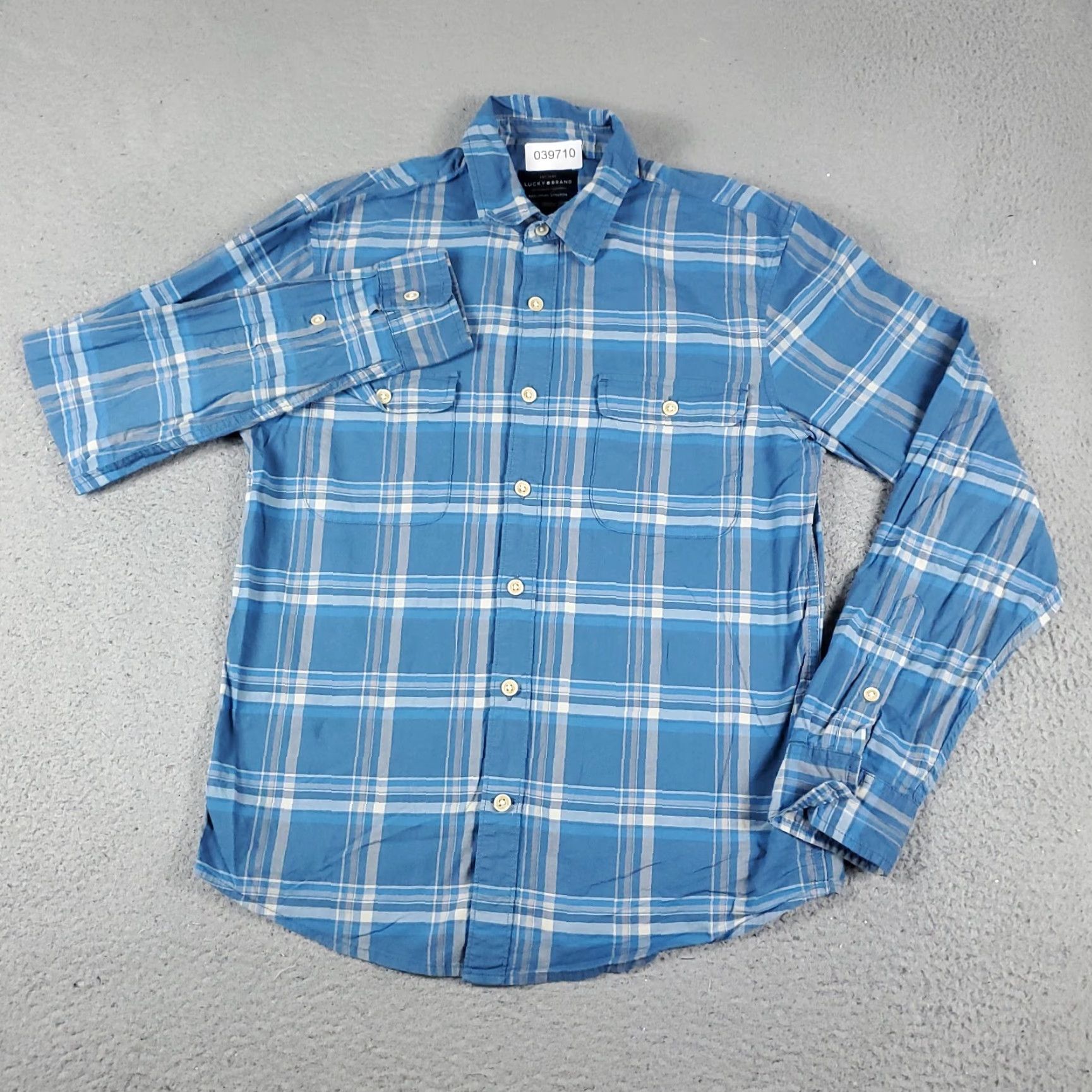 Lucky Brand Lucky Brand Shirt Mens Small Blue Plaid Button-Up Long Sleeve Casual Classic Sportswear Adult Small Blue Men Size US S / EU 44-46 / 1 - 2 Thumbnail