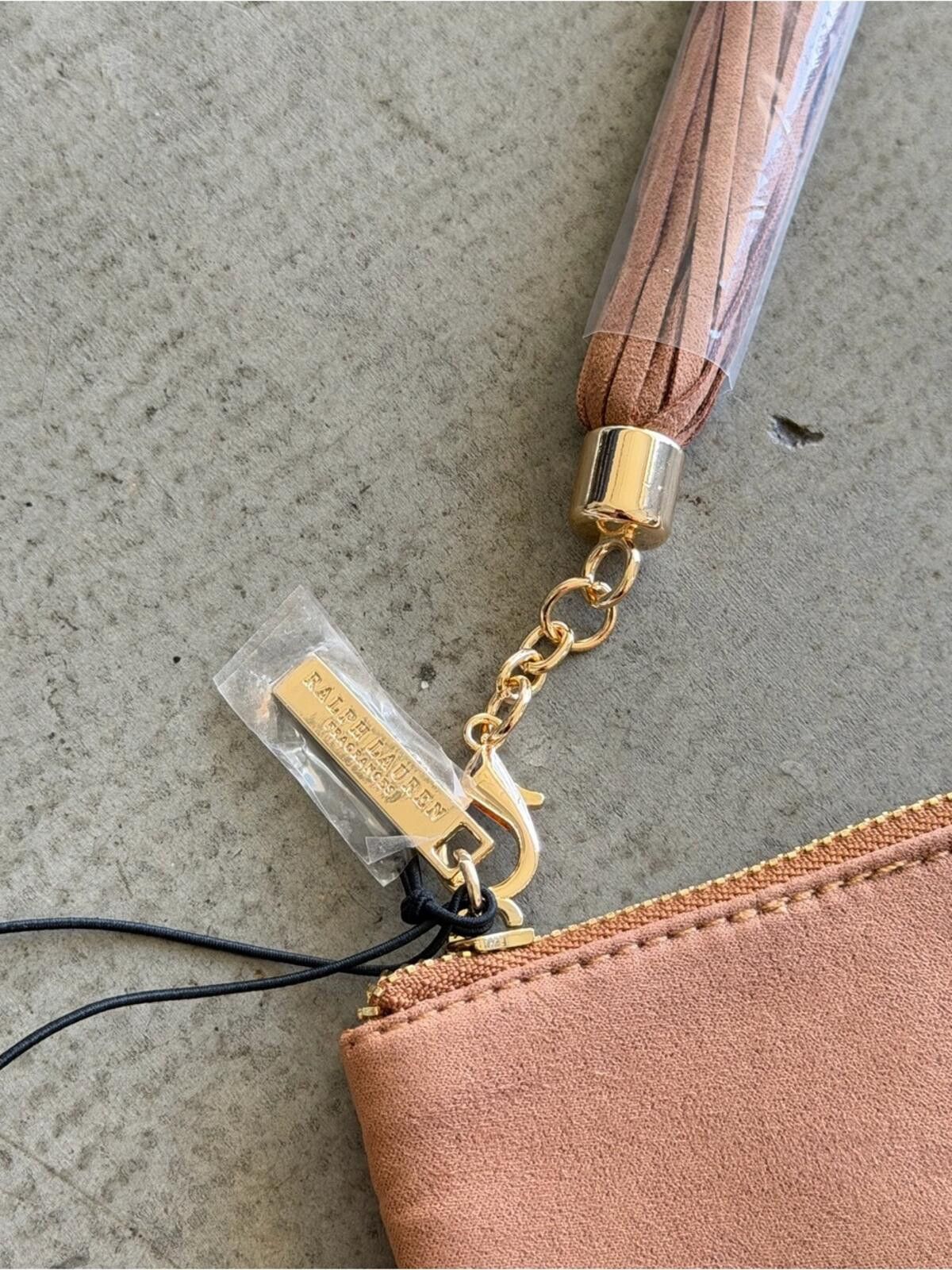 Polo Ralph Lauren Ralph Lauren / Suede Tassel Zip Cosmetic Bag / Tan Size ONE SIZE - 6 Thumbnail