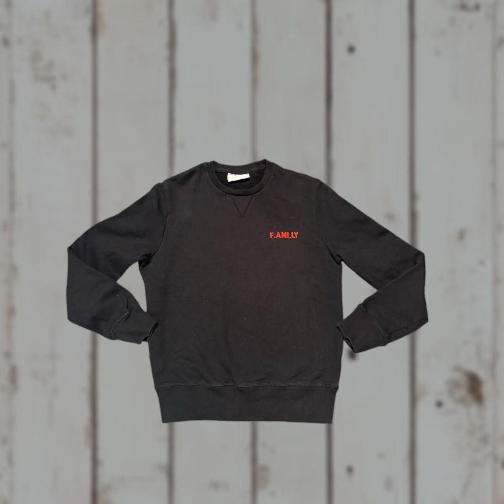 Vintage AMI PARIS F.AMI.LY Black Sweatshirt Knit Crewneck Wool? cotton? (uses original words) Size M / US 6-8 / IT 42-44 - 1 Thumbnail