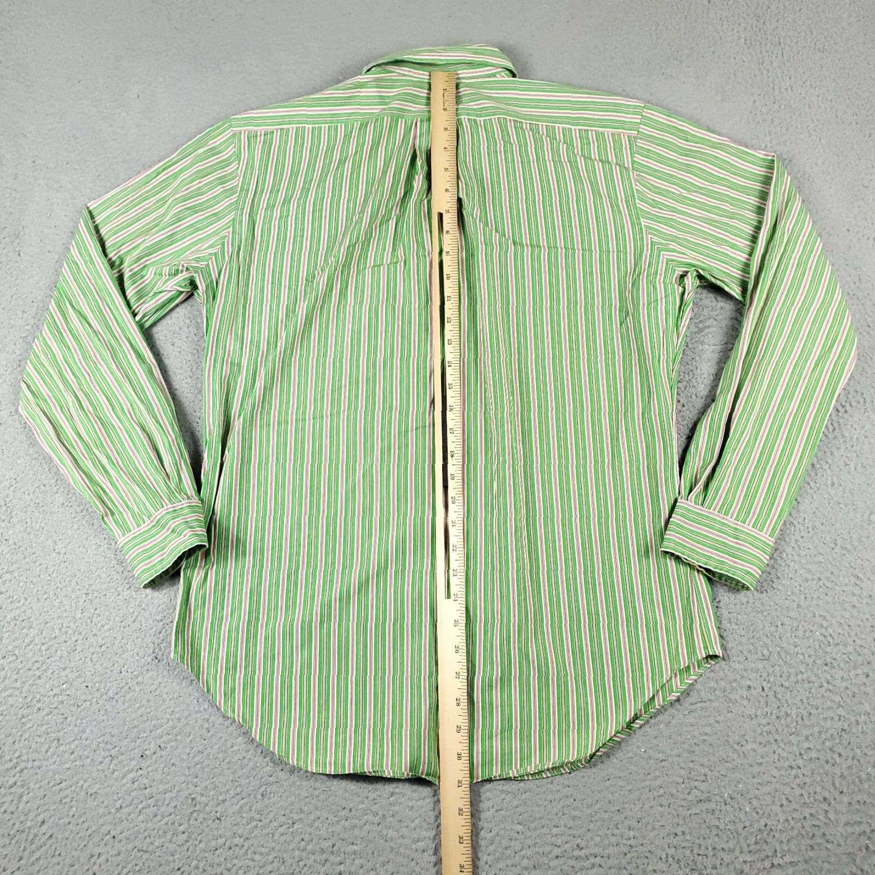 Ralph Lauren VINTAGE Ralph Lauren Shirt Men Medium Green Striped Button-Up Long Sleeve Casual Classic Size US M / EU 48-50 / 2 - 3 Thumbnail