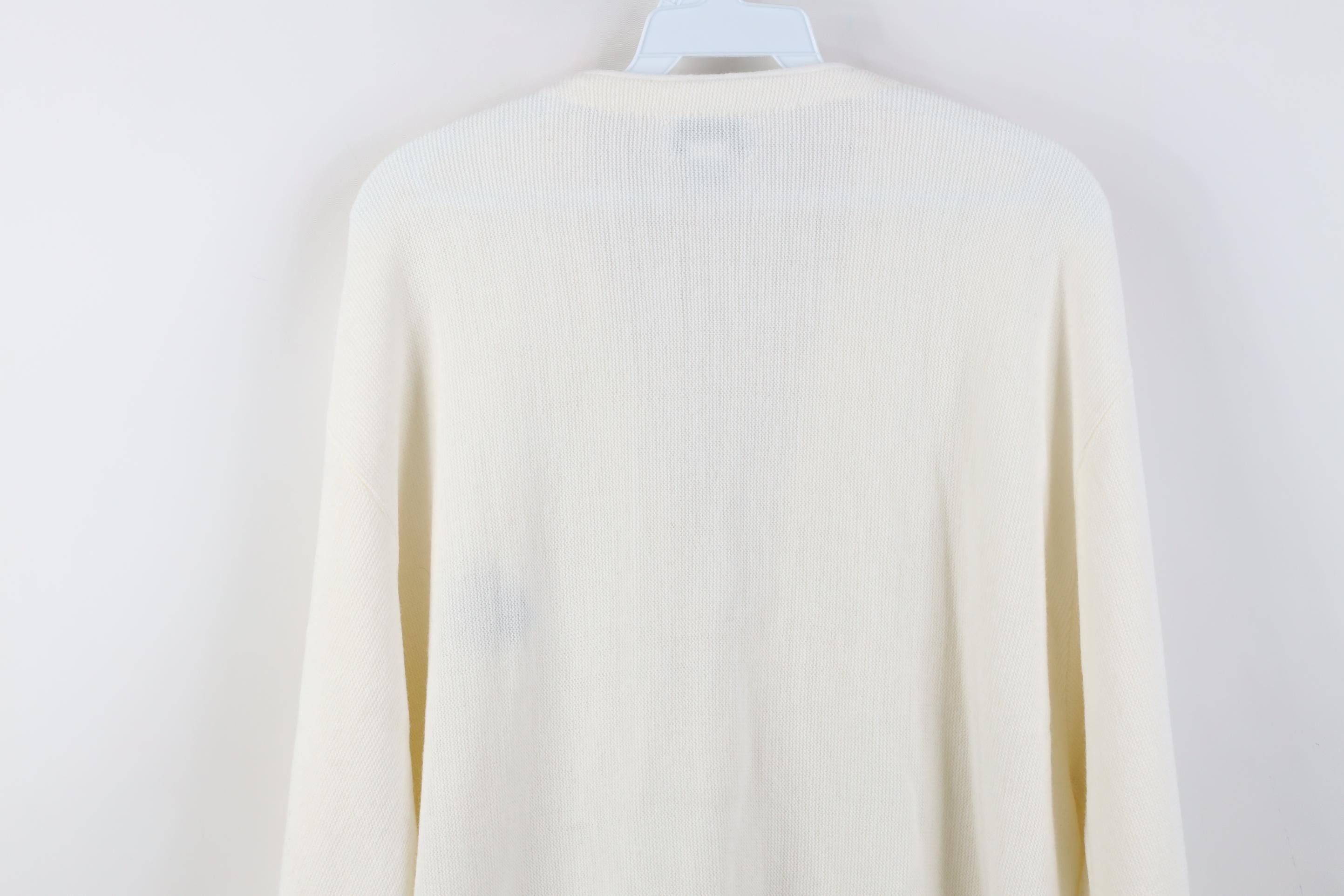 Izod Vintage 80s 90s Izod Shield Knit Cardigan Sweater White USA Size US XL / EU 56 / 4 - 12 Thumbnail