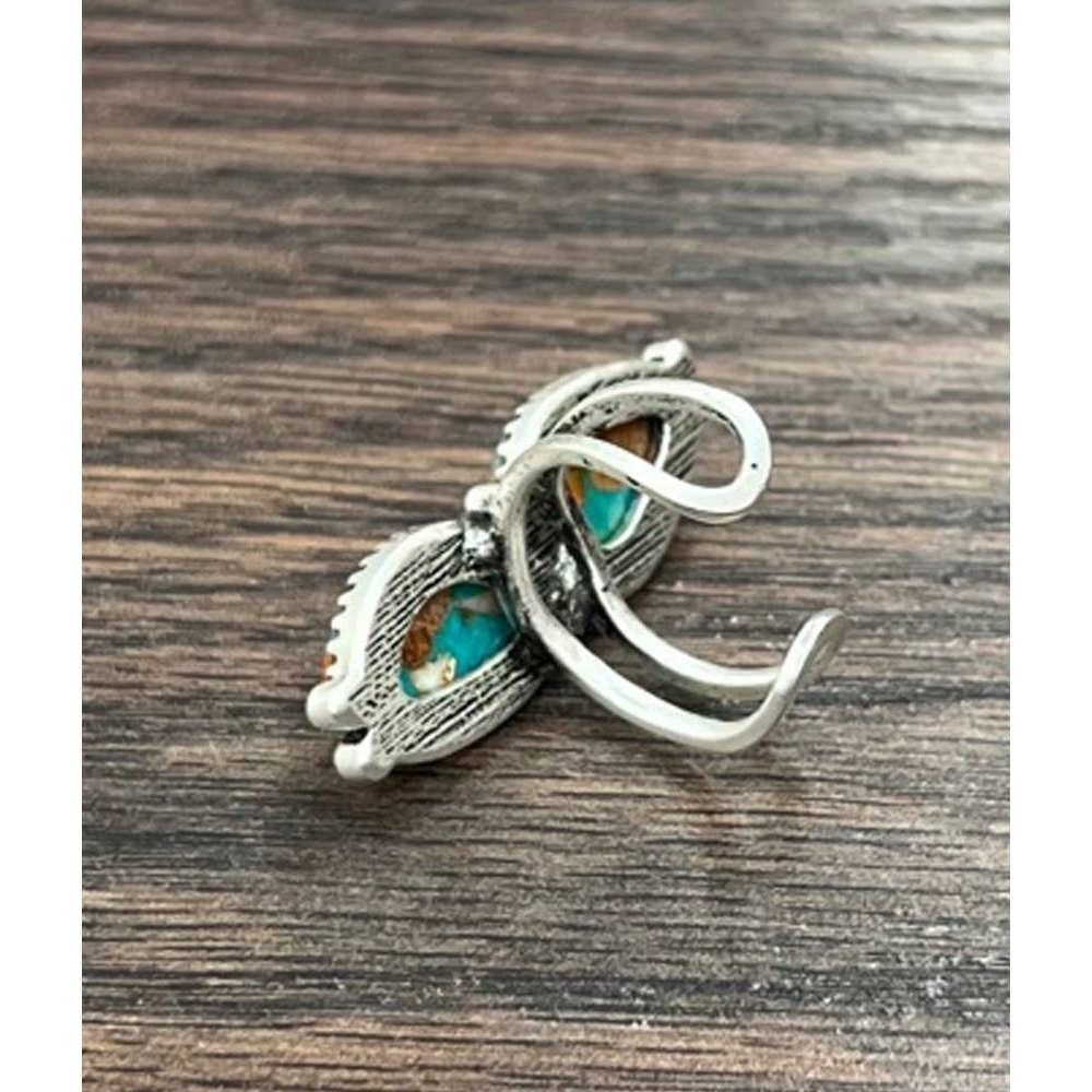 Other Southwestern Gemstone Adjustable Ring with Brass Dual Band, Size ONE SIZE - 2 Thumbnail