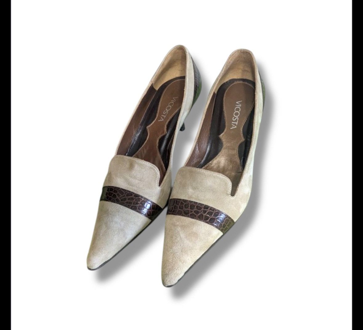 Other Vicosta cream suede stilletos 39 Size US 8 / IT 38 - 1 Thumbnail