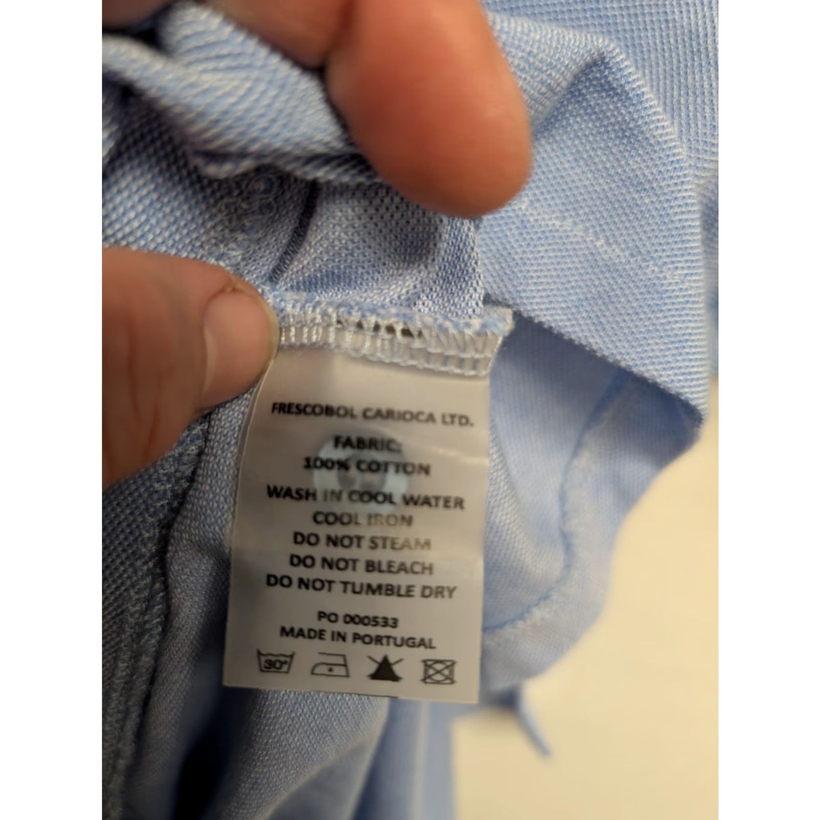 Frescobol Carioca Frescobol Carioca Polo Sweater Shirt Short Sleeve V-Neck Button Up Cotton Knit Blue Navy Trim XL Mens Size US XL / EU 56 / 4 - 6 Thumbnail
