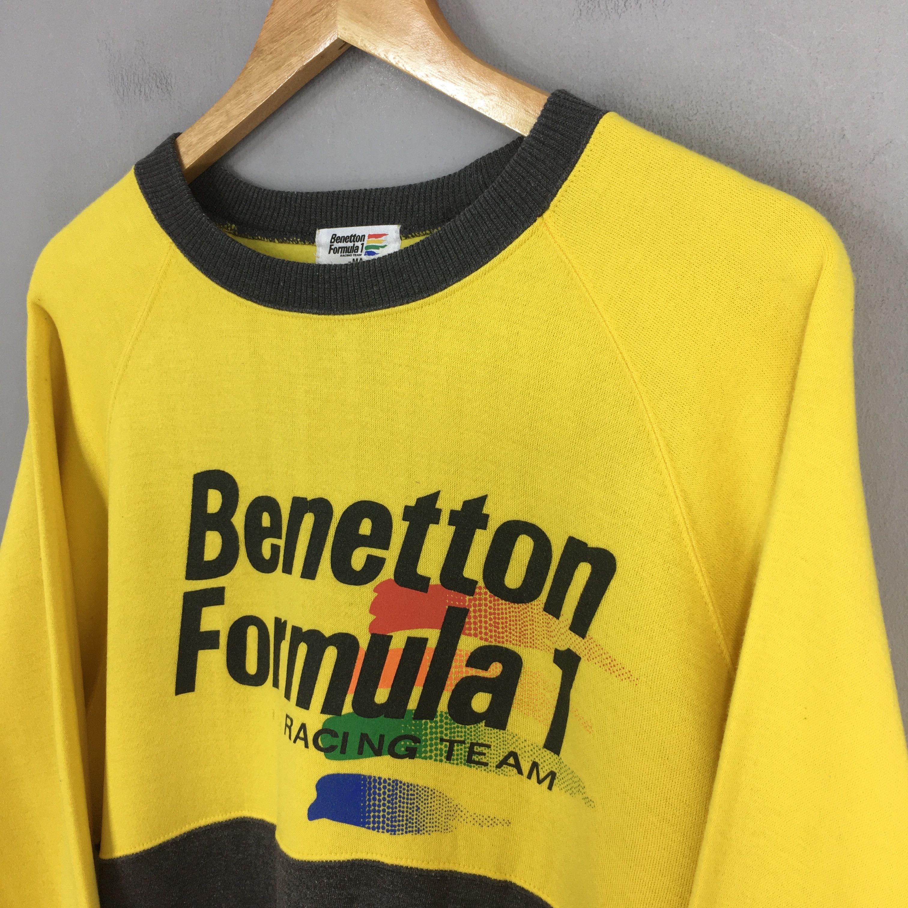 Benetton × Formula 1 Vintage Benetton Formula 1 Yellow Sweatshirt Medium Size US M / EU 48-50 / 2 - 3 Thumbnail
