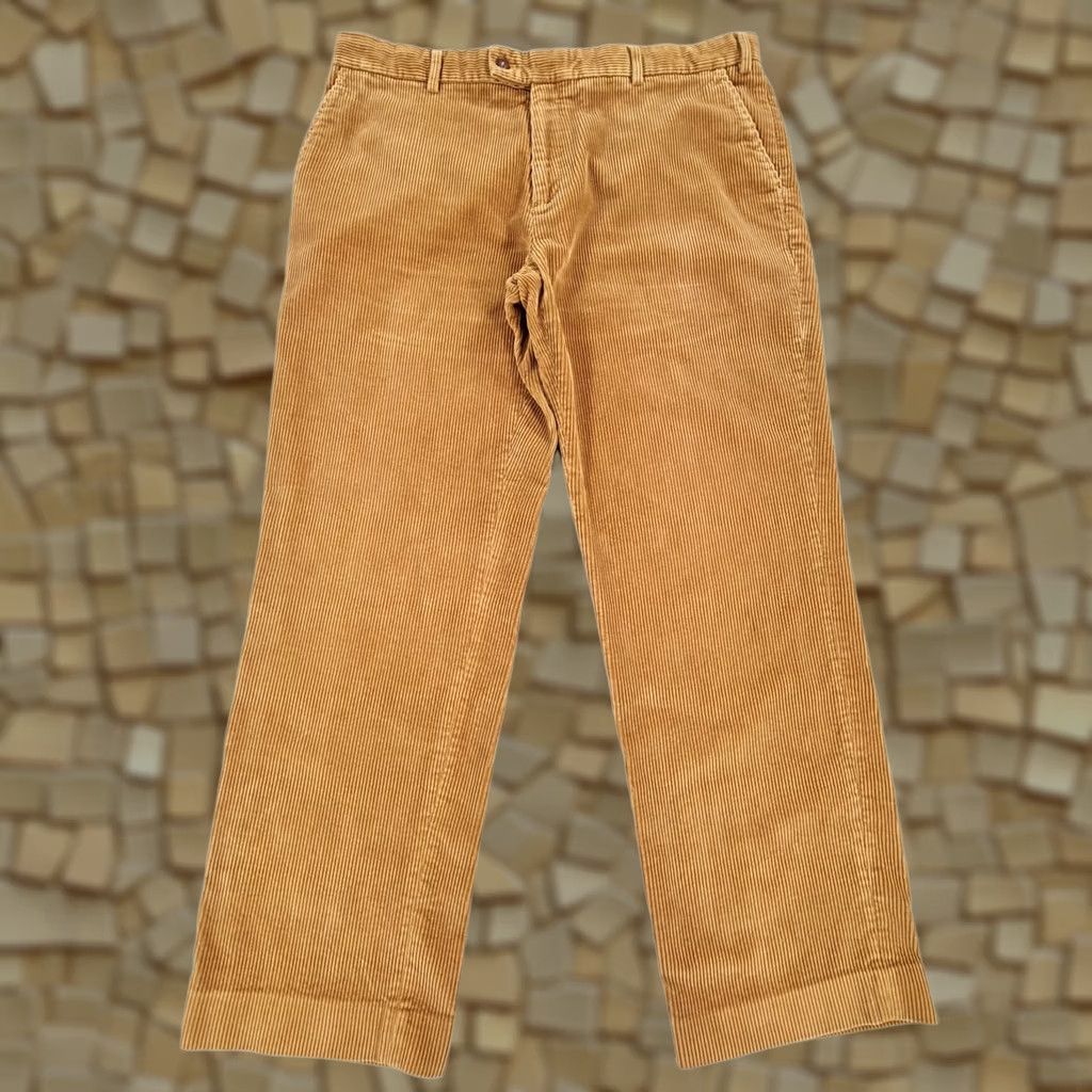 Charles Tyrwhitt Charles Tyrwhitt Mens Corduroy Trousers Brown W40 L32 Classic Pants Casual Straight Pocket Men Size US 40 / EU 56 - 1 Thumbnail