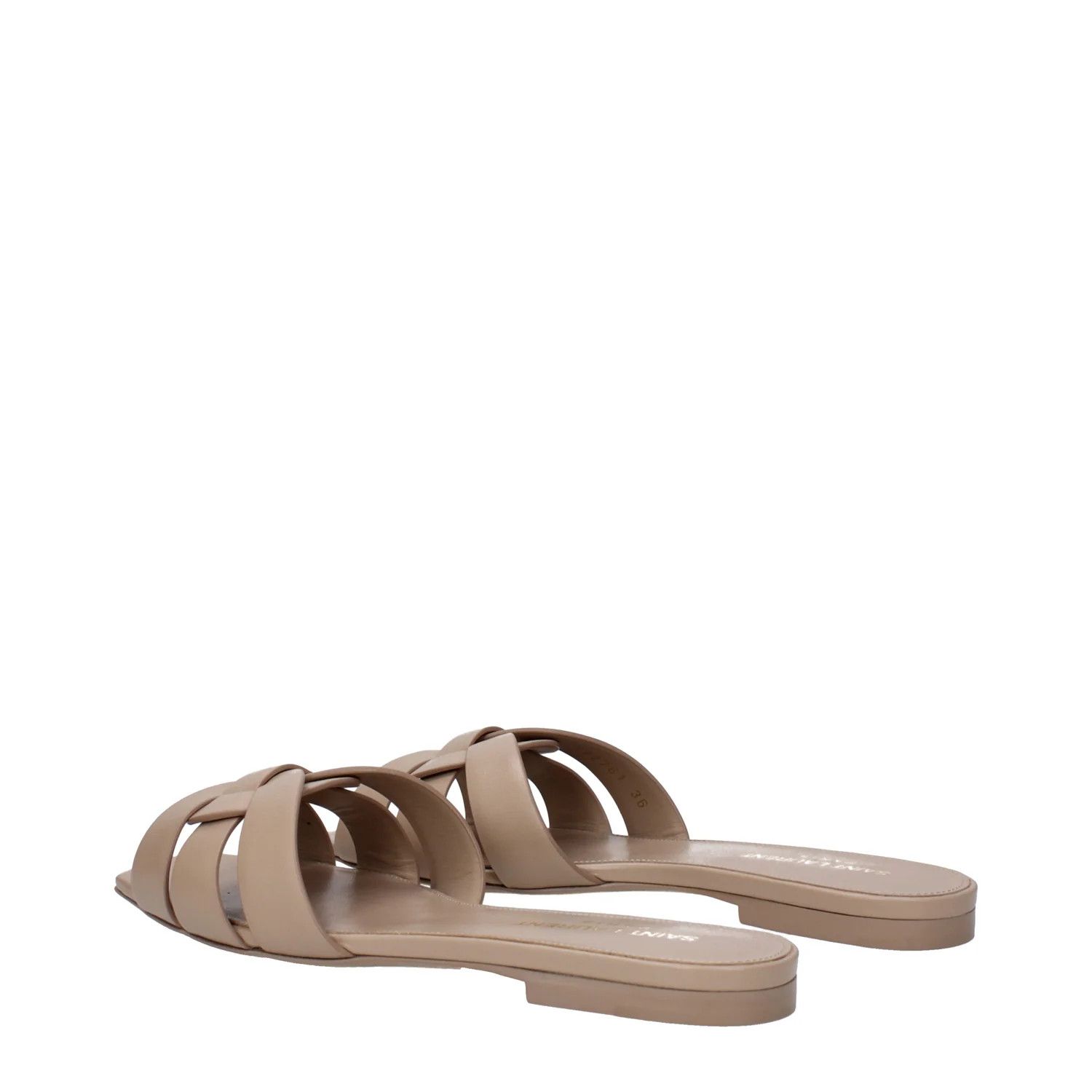 Saint Laurent Paris ob1o1e1124 Leather Slippers in Beige Size US 6 / IT 36 - 4 Thumbnail