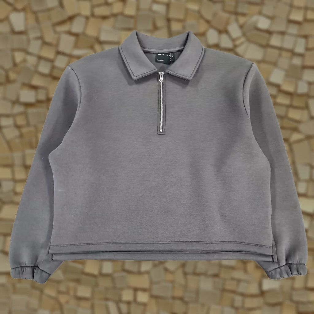 Asos ASOS Design Mens Sweatshirt Grey Medium Oversized Fit Zip Neck Collared Size US M / EU 48-50 / 2 - 1 Thumbnail