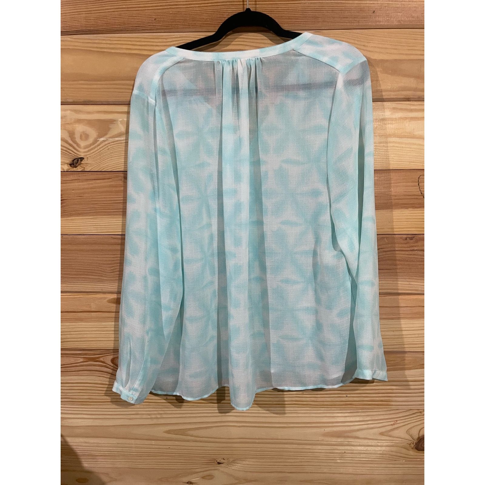 Vince Camuto Two by Vince Camuto Sheer Popover Blouse, size large Size L / US 10 / IT 46 - 6 Thumbnail