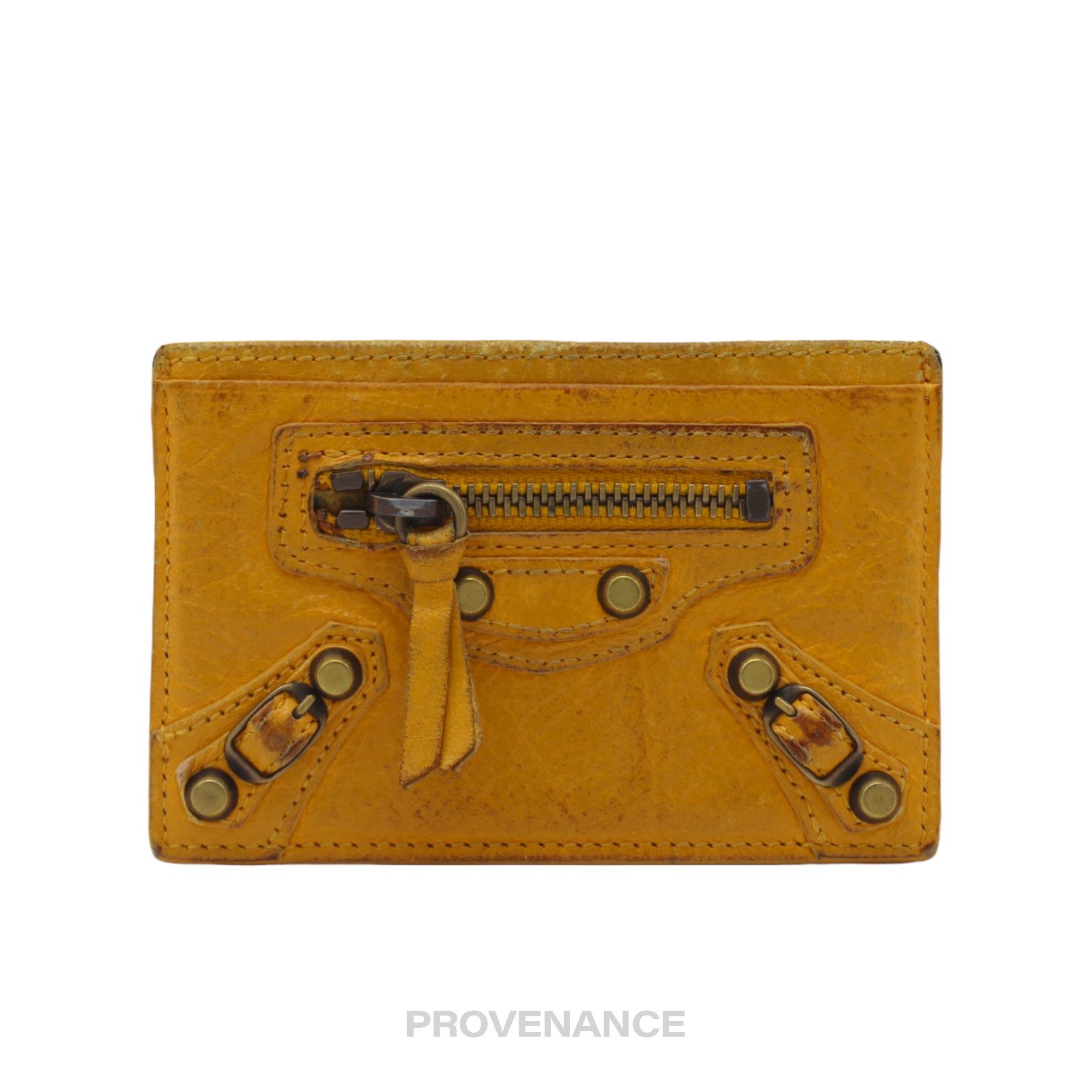 image of Balenciaga City Bag Card Holder Wallet - Yellow, Women's