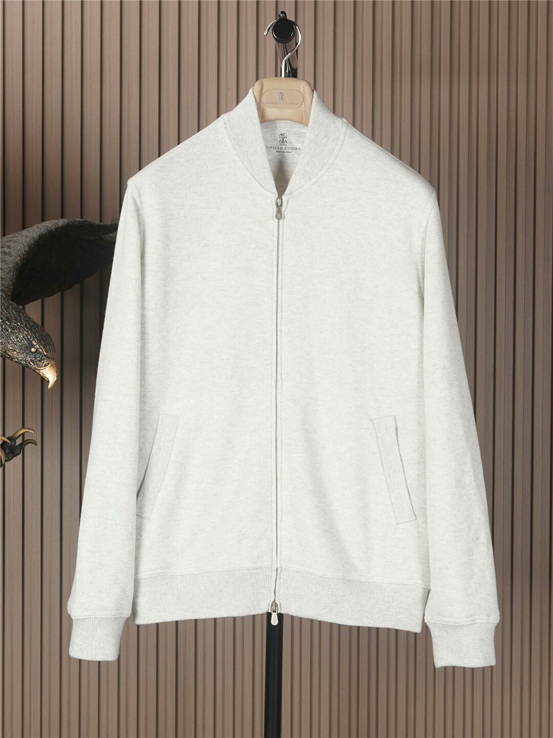 Brunello Cucinelli Thick Knit Cashmere Baseball Jacket Size US M / EU 48-50 / 2 - 1 Thumbnail