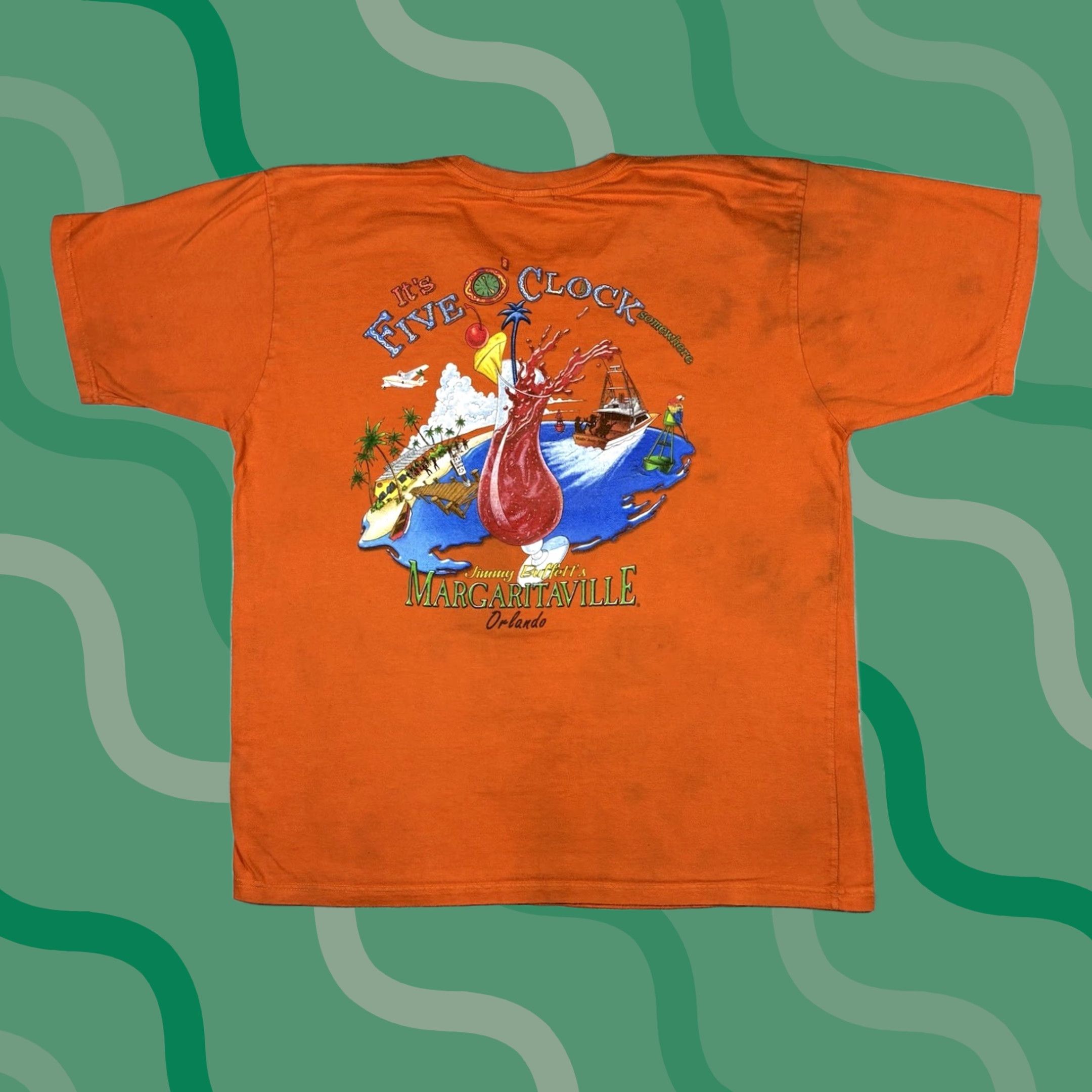 Vintage VINTAGE Margaritaville T Shirt Adult XL Orange 90s Beach Crew Neck Short Sleeve Cotton Men Mens Size US XL / EU 56 / 4 - 1 Thumbnail