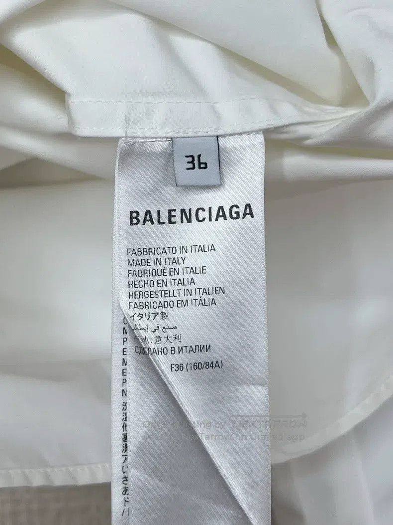 Balenciaga Balenciaga Back Logo Long Sleeve White Shirt Size XS / US 0-2 / IT 36-38 - 5 Thumbnail