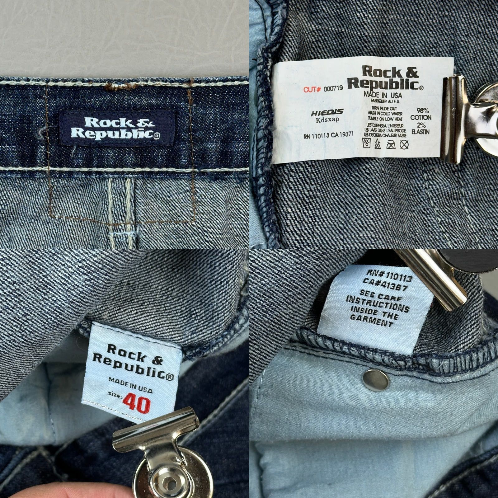 Vintage Vintage Rock & Republic Jeans Mens 40x32 Dark Wash USA Made Y2K Kiedis Skull Rock & Republic Jeans Mens 40x32 Dark Wash USA Made Y2K Size US 40 / EU 56 - 9 Thumbnail