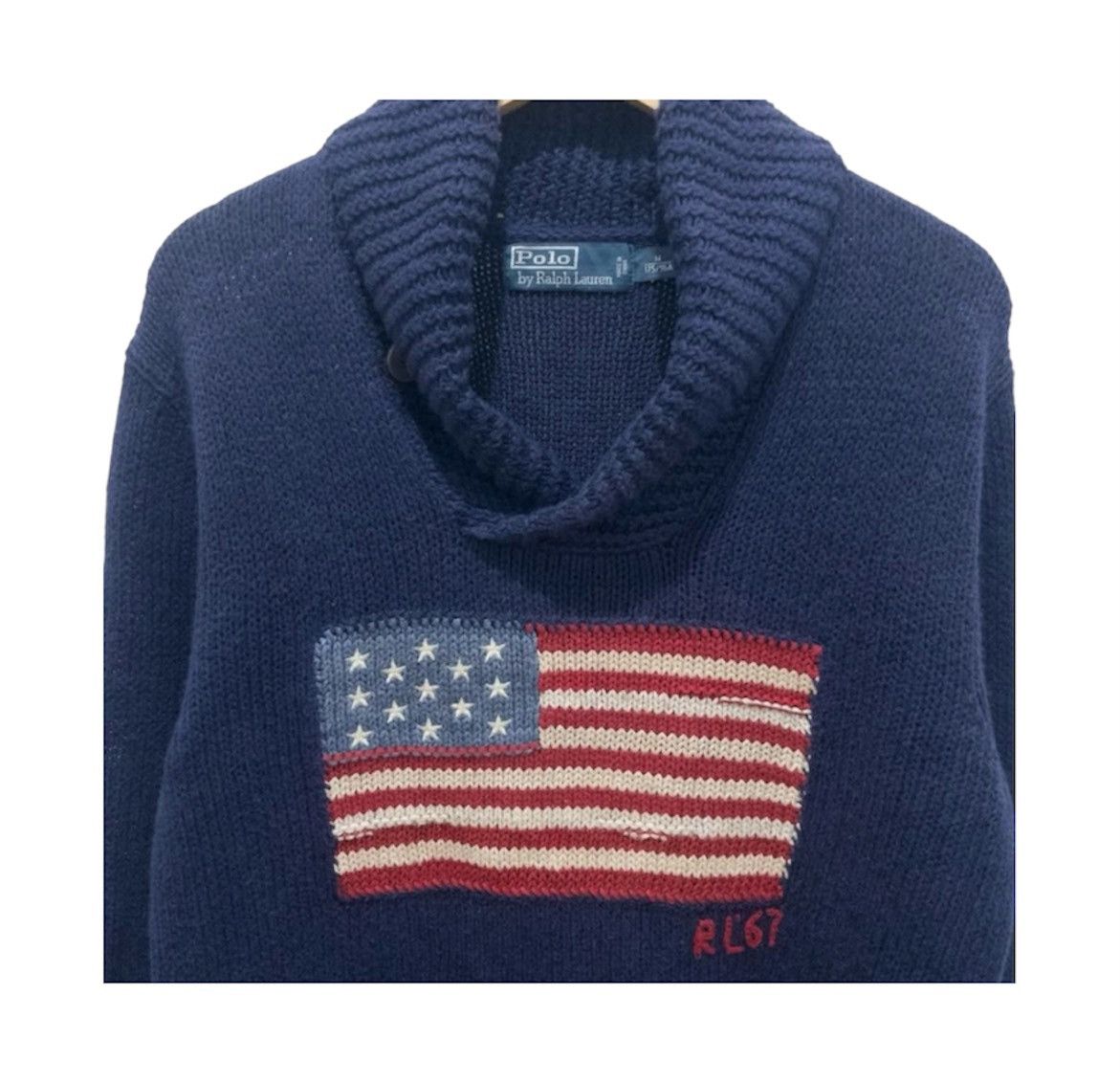 Ralph Lauren Rare‼️Polo Ralph Lauren American Flag 67 Shawl Knitwear Size US M / EU 48-50 / 2 - 2 Thumbnail
