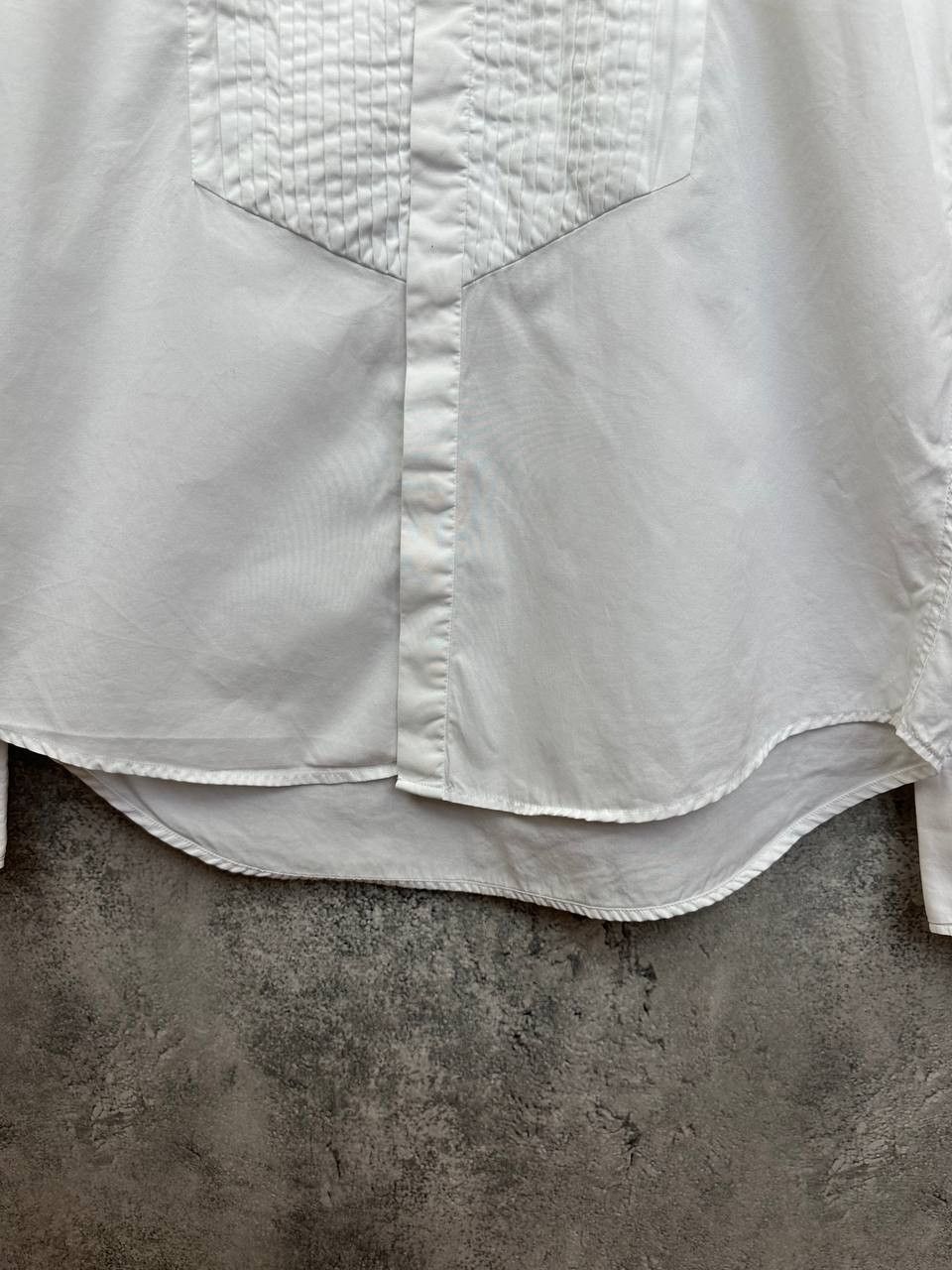 Sandro Sandro Paris White Pleated Front Tuxedo Shirt 100% Cotton Size US M / EU 48-50 / 2 - 8 Thumbnail