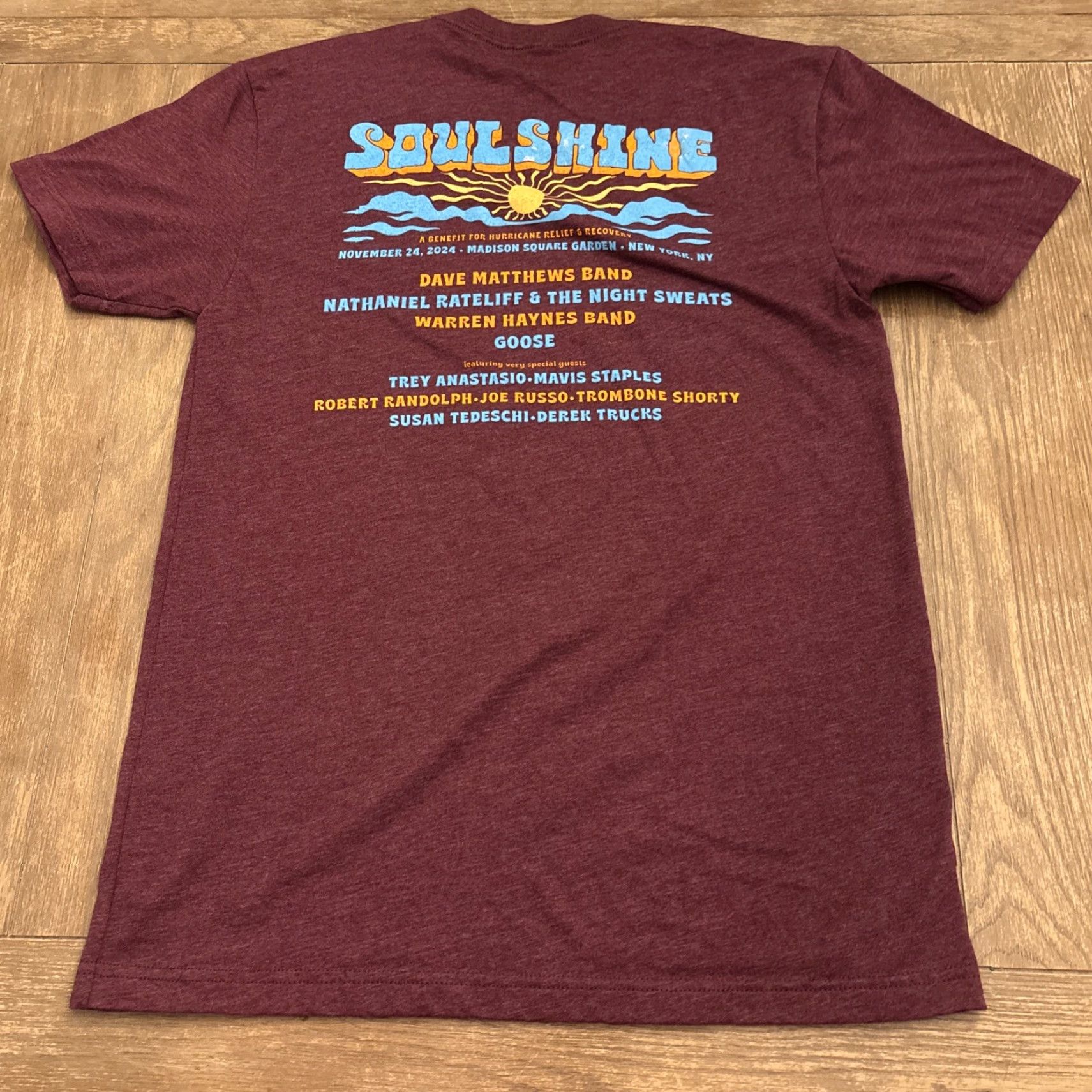 Next Level 2024 SOULSHINE Concert T-Shirt Adult Small Red Dave Matthews Band Goose Phish Mens Size US S / EU 44-46 / 1 - 4 Thumbnail