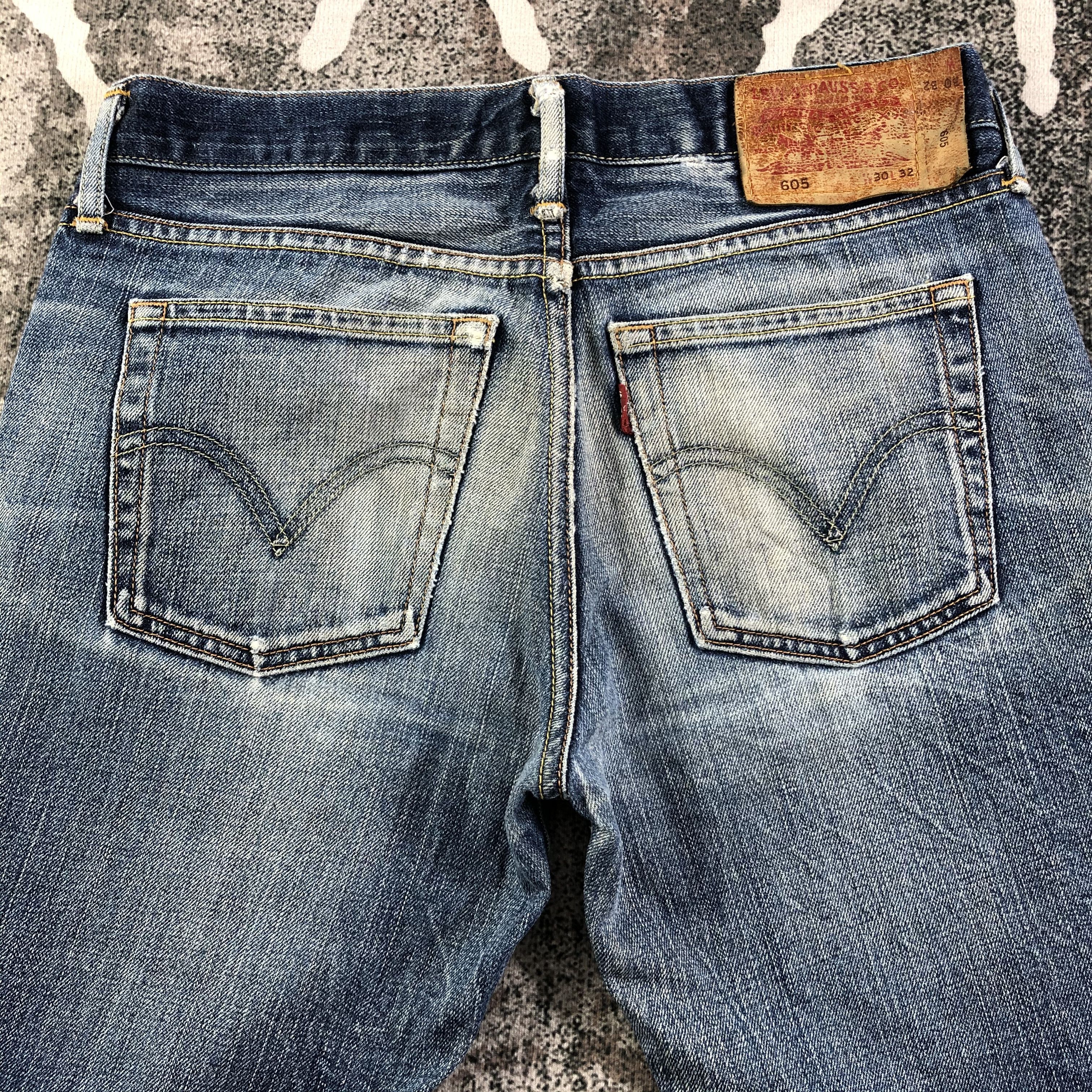Levi's Vintage Levis 605 Jeans Distress Blue Wash Denim KJ1702 Size US 30 / EU 46 - 4 Thumbnail
