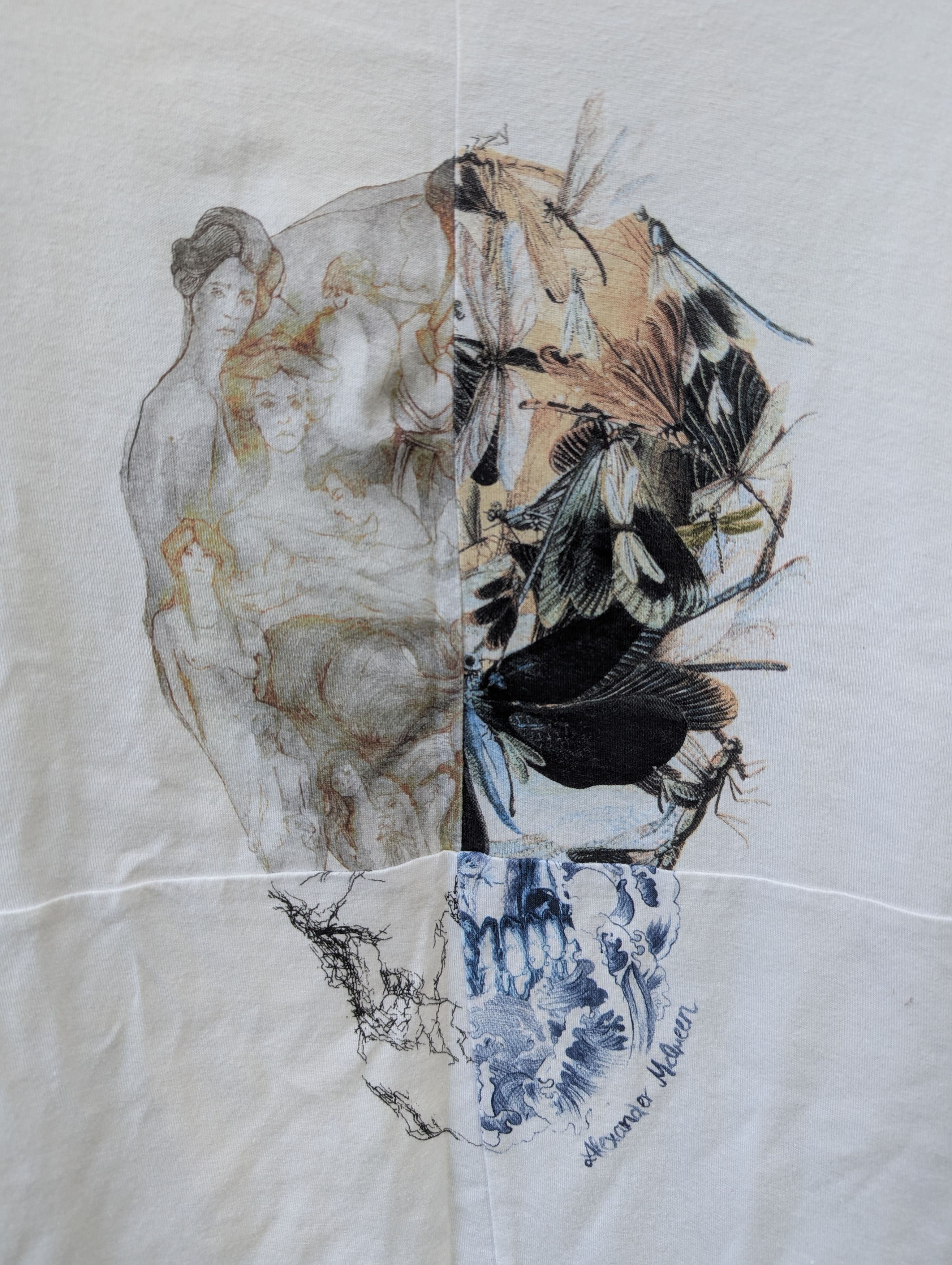 Alexander McQueen Thrashed Alexander Mcqueen Skull White T Shirt Size US M / EU 48-50 / 2 - 2 Thumbnail