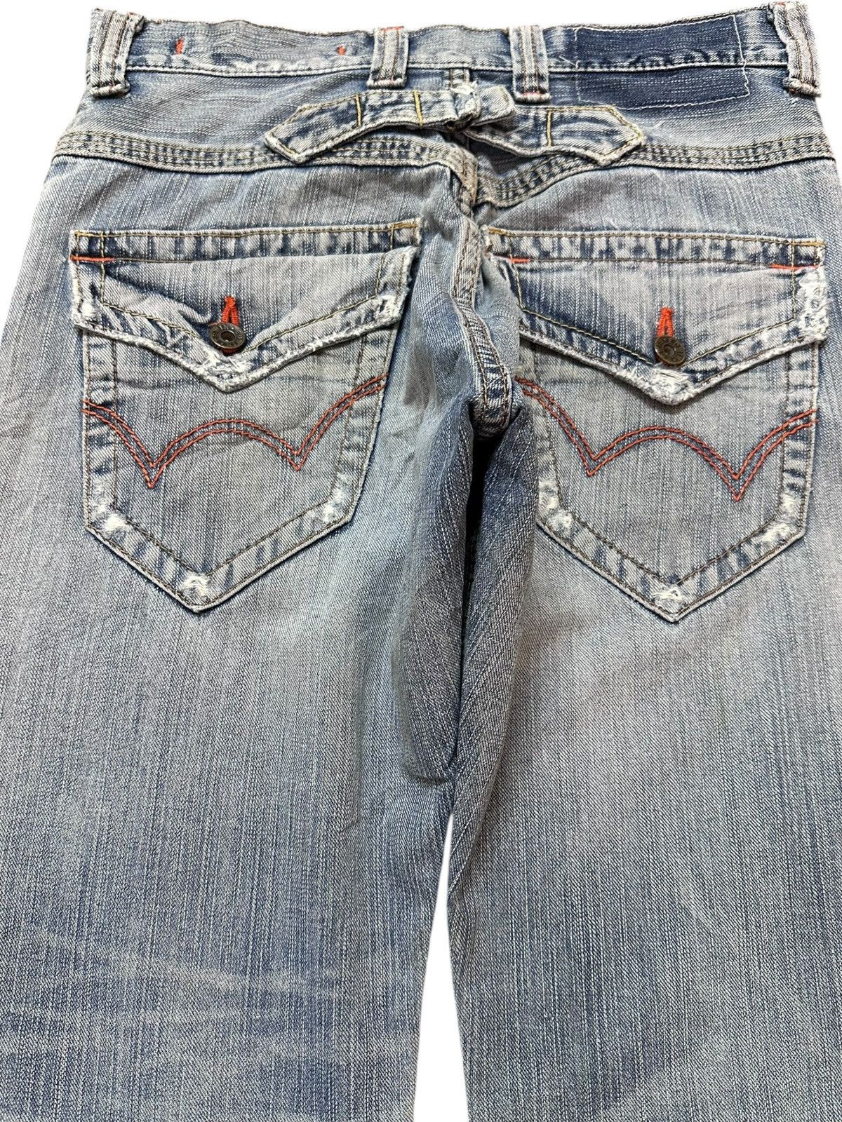 Edwin Vintage Edwin XV-S Flare Faded Grunge Buckle Belt Denim Size US 29 - 6 Thumbnail