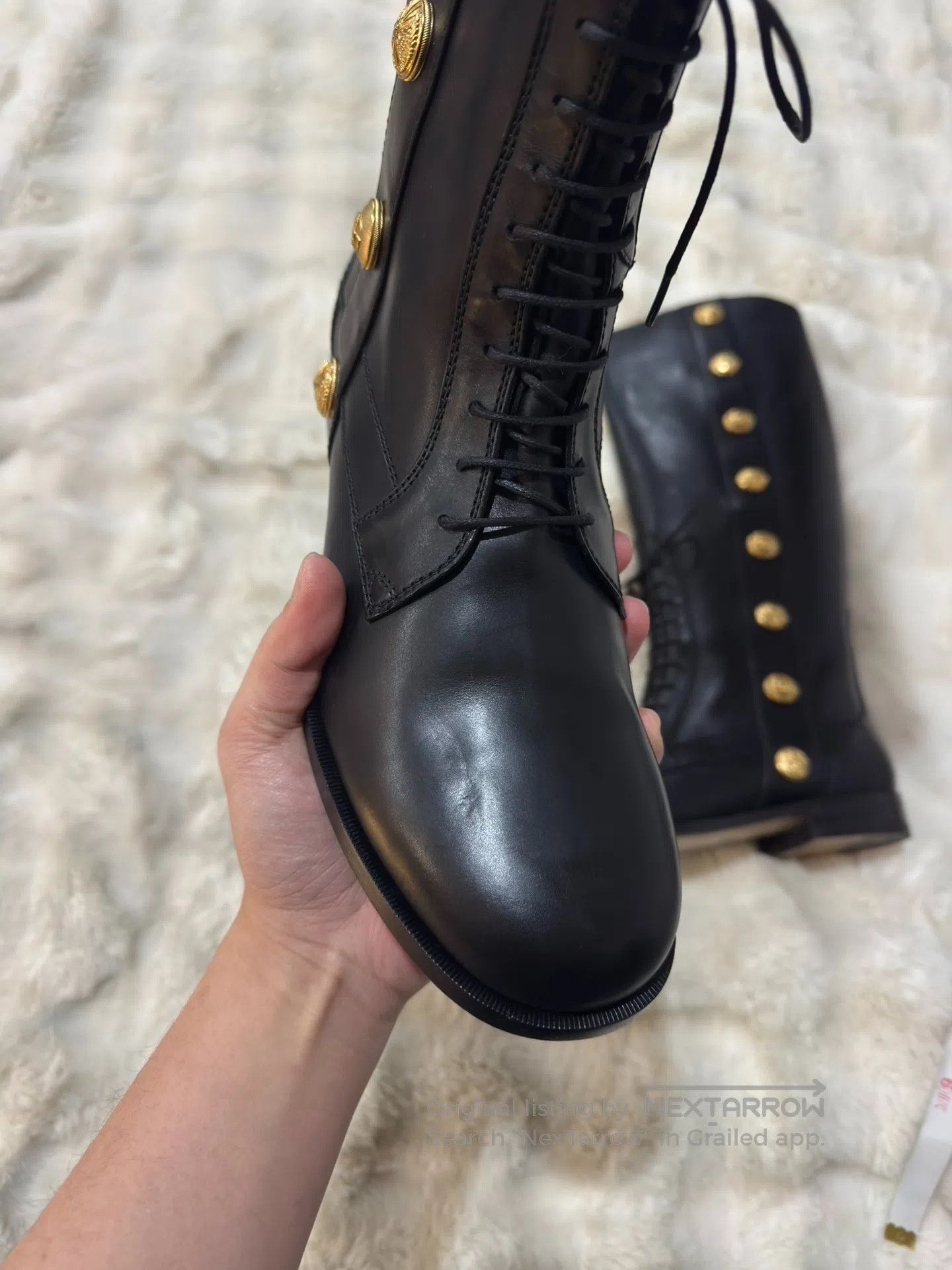 Gucci Guicci Black and Gold Men's Long Boots Cavalier Boots| Size US 10 / EU 43 - 8 Thumbnail