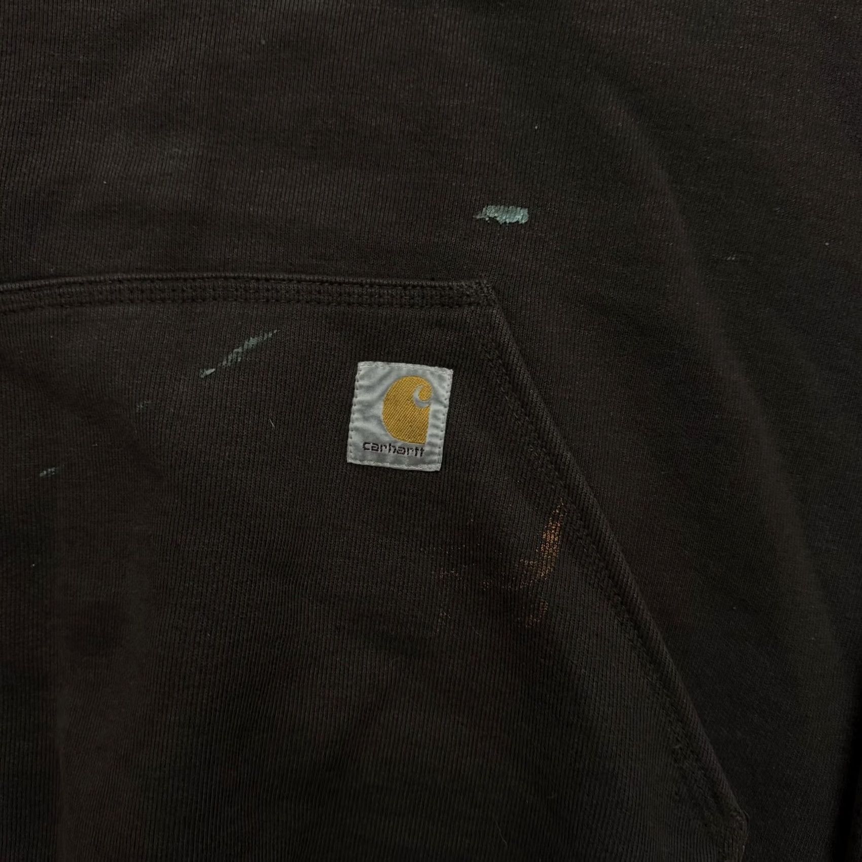 Carhartt Carhartt Hoodie Mens XL Brown Fleece Pullover Workwear Reg Fit Knit Sweatshirt Logo Pockets Size US XL / EU 56 / 4 - 7 Thumbnail