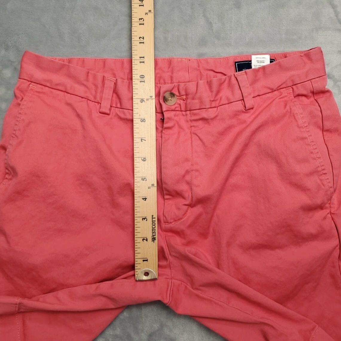 Vineyard Vines Vineyard Vines Shorts Mens 32 Salmon Chino Cotton Blend Casual Outdoor Comfort Pink Solid Front Zip Pocket Mens Size US 32 / EU 48 - 7 Thumbnail
