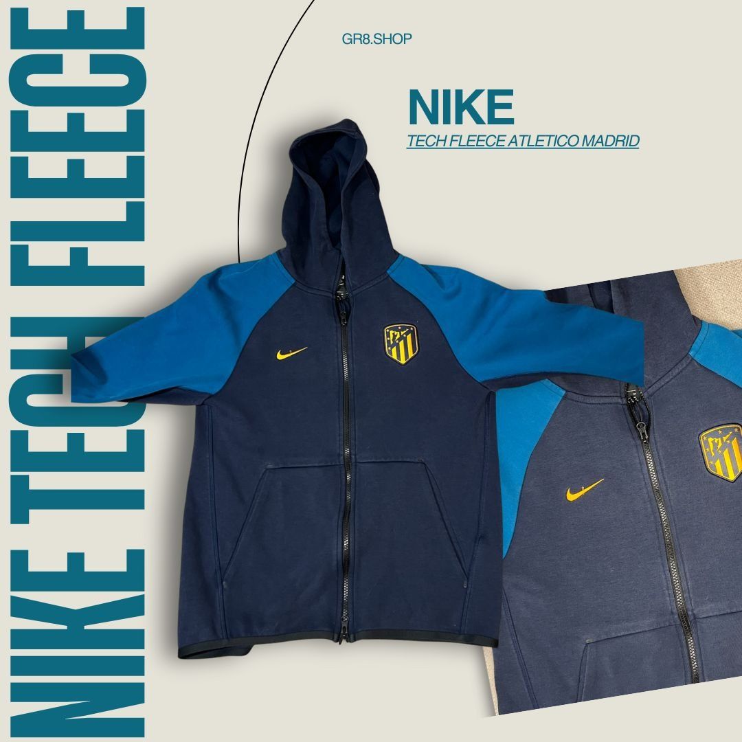 Nike Nike Tech Fleece Atletico Madrid Hoodie Small Blue/Yellow Size US S / EU 44-46 / 1 - 1 Thumbnail