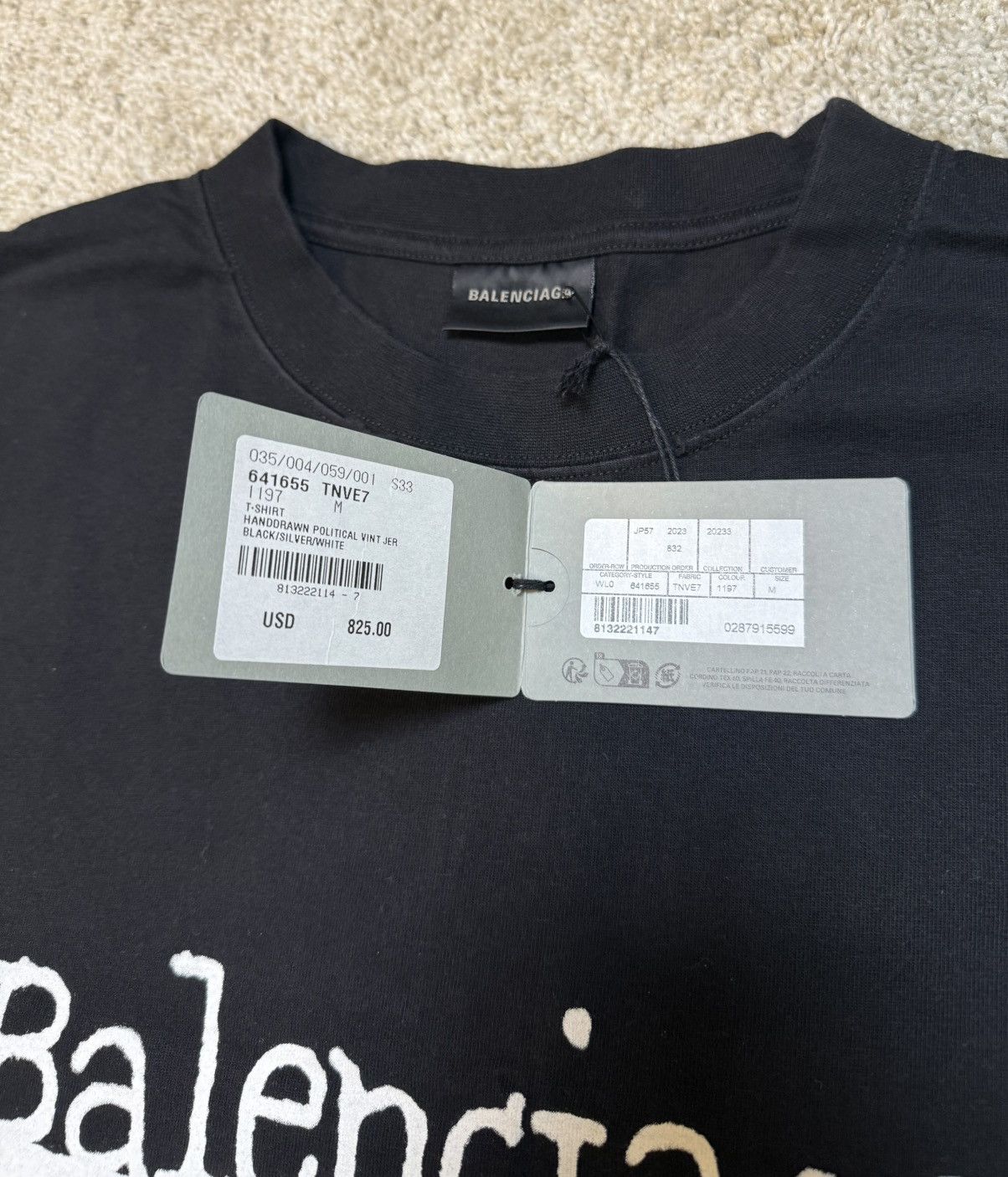 Balenciaga Balenciaga Hand Drawn Political Logo T-Shirt Size US XL / EU 56 / 4 - 5 Thumbnail