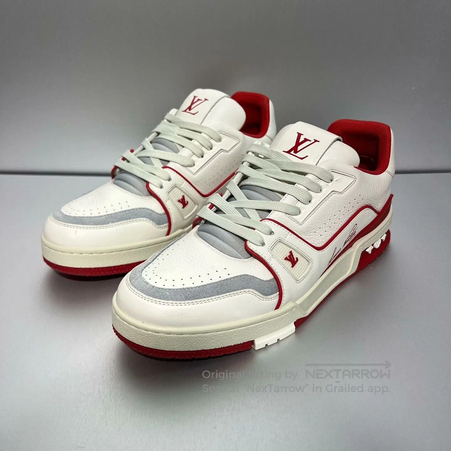 Louis Vuitton Louis Vuitton Trainer White Red Sneakers. Size US 8.5 / EU 41-42 - 1 Thumbnail