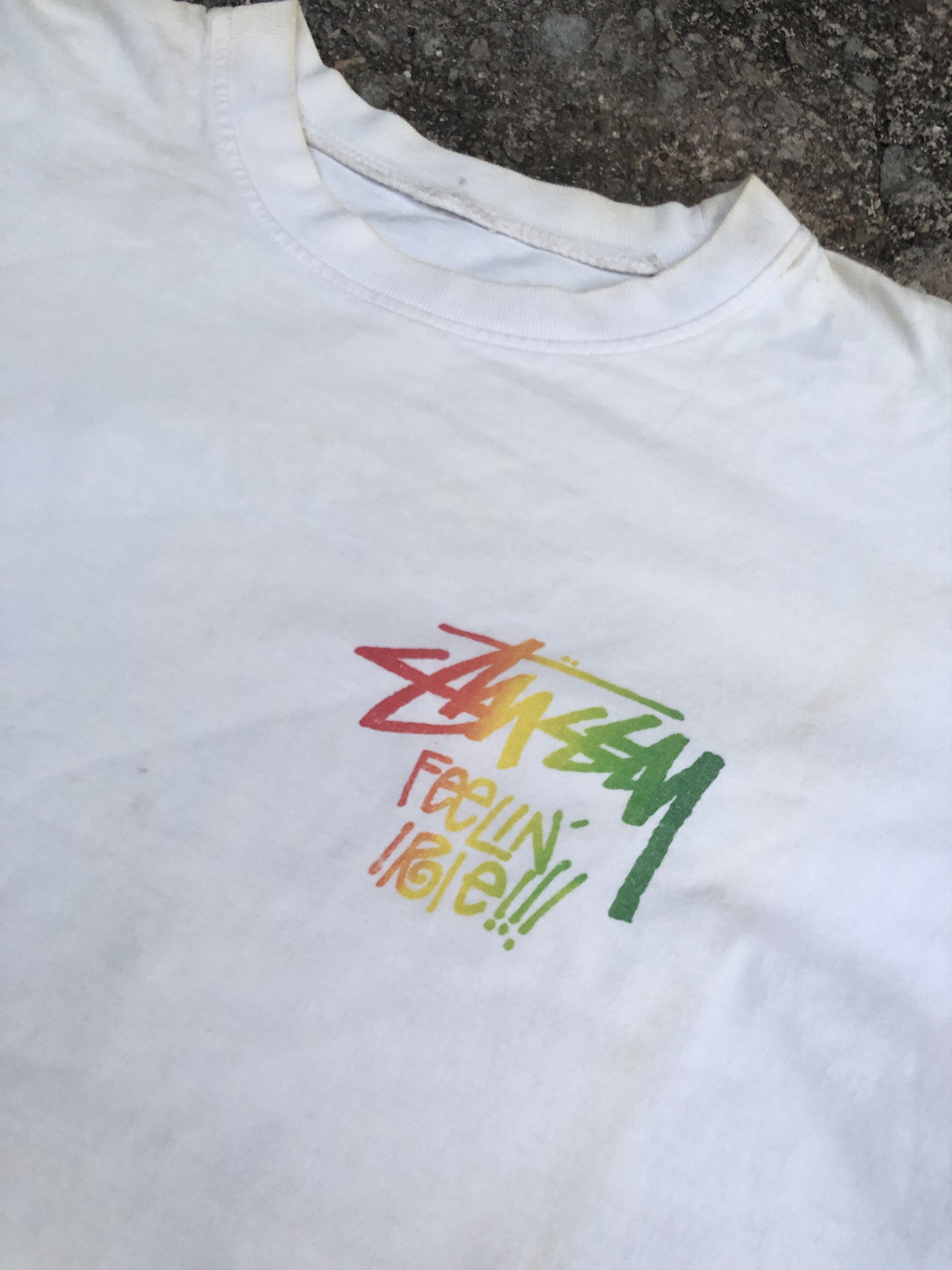 Vintage 🔥Vintage Original 90s STUSSY "Feelin' Irie" Rasta T-Shirt Size US XL / EU 56 / 4 - 6 Thumbnail
