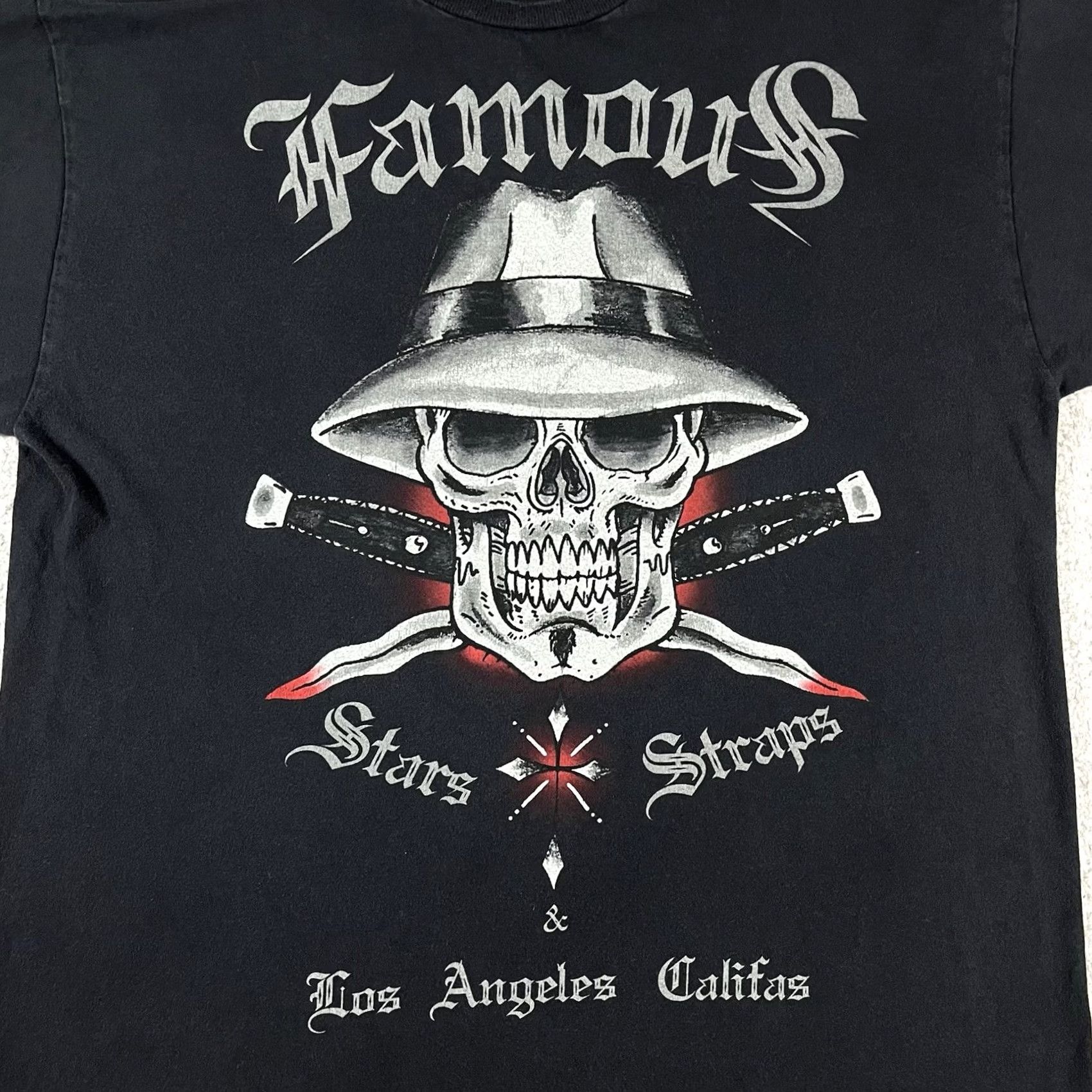 Vintage Famous Stars & Straps Shirt Mens L Vintage Y2K Los Angeles Skull Graphic Print Crew Neck Black Cotton T-Shirt 90s Punk Rock Streetwear Size US L / EU 52-54 / 3 - 5 Thumbnail