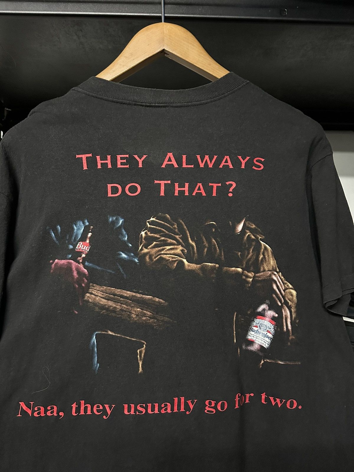 Budweiser Vintage 90s Budweiser They Always Do That Faded Tee Size US L / EU 52-54 / 3 - 3 Thumbnail