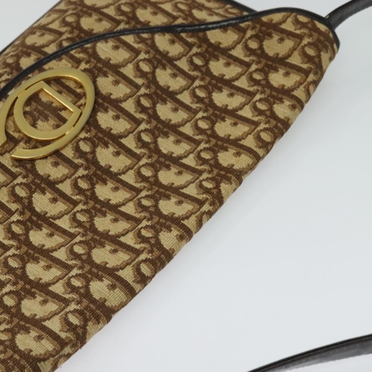 Dior DIOR Trotter Canvas Shoulder Bag Brown Gold Size ONE SIZE - 6 Thumbnail