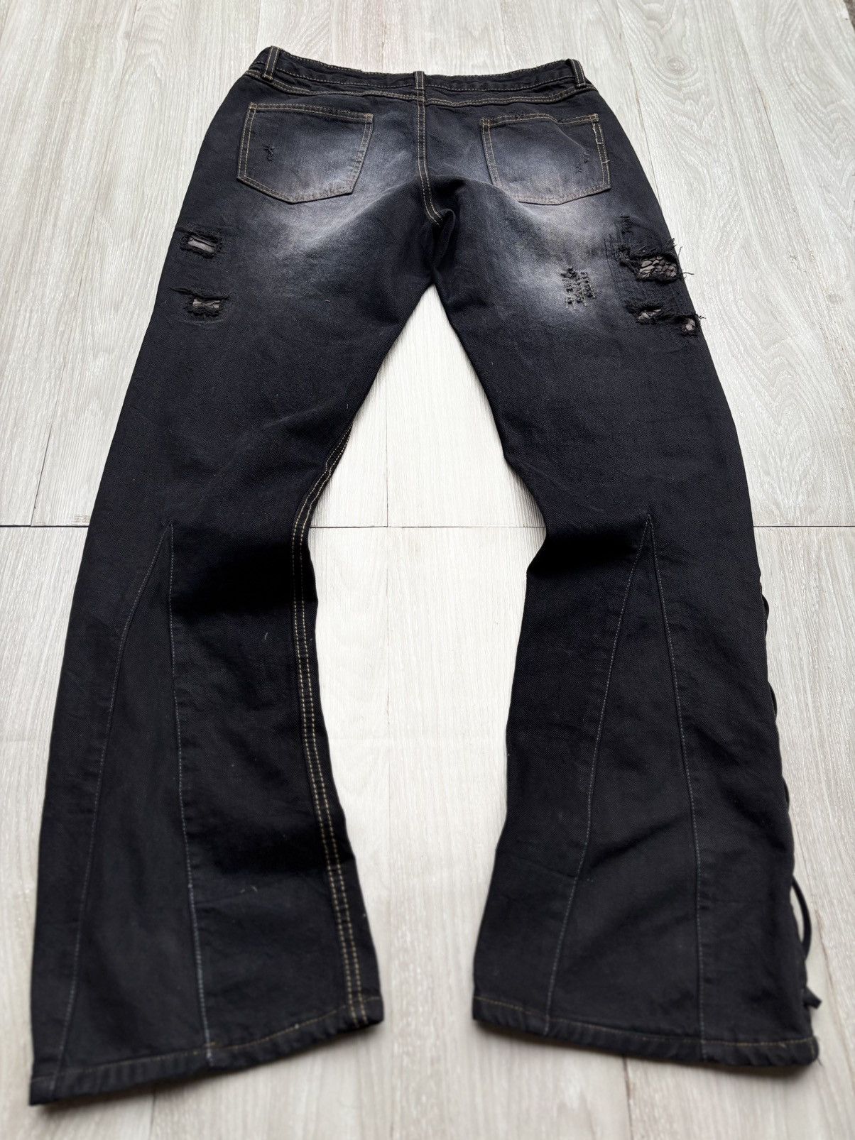 Japanese Brand VERTGARMENTS lace up flare jeans Size US 30 / EU 46 - 6 Thumbnail