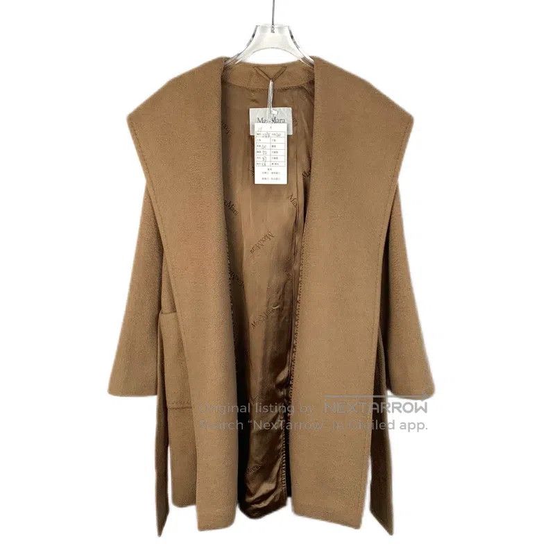 Max Mara Max Mara Brown Camel Hair Hooded Belted Robe Style Coat Size M / US 6-8 / IT 42-44 - 1 Thumbnail