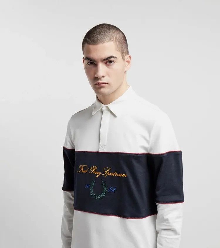 Fred Perry Fred Perry Script Embroidered Logo Rugby Shirt Longsleeve Size US L / EU 52-54 / 3 - 2 Thumbnail