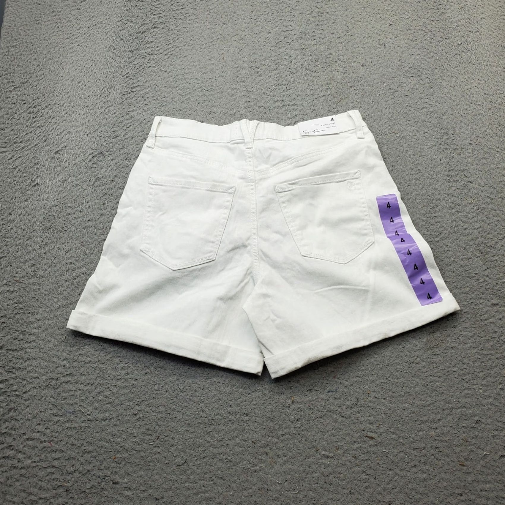 Jessica Simpson Jessica Simpson White Denim Rolled Shorts 4 Women 5-Pocket High Rise Casual Summer Beach Size 27" / US 4 / IT 40 - 2 Thumbnail