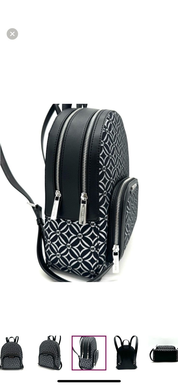 Michael Kors Michael Kors Medium Jaycee Backpack Black/Silver Size ONE SIZE - 2 Thumbnail