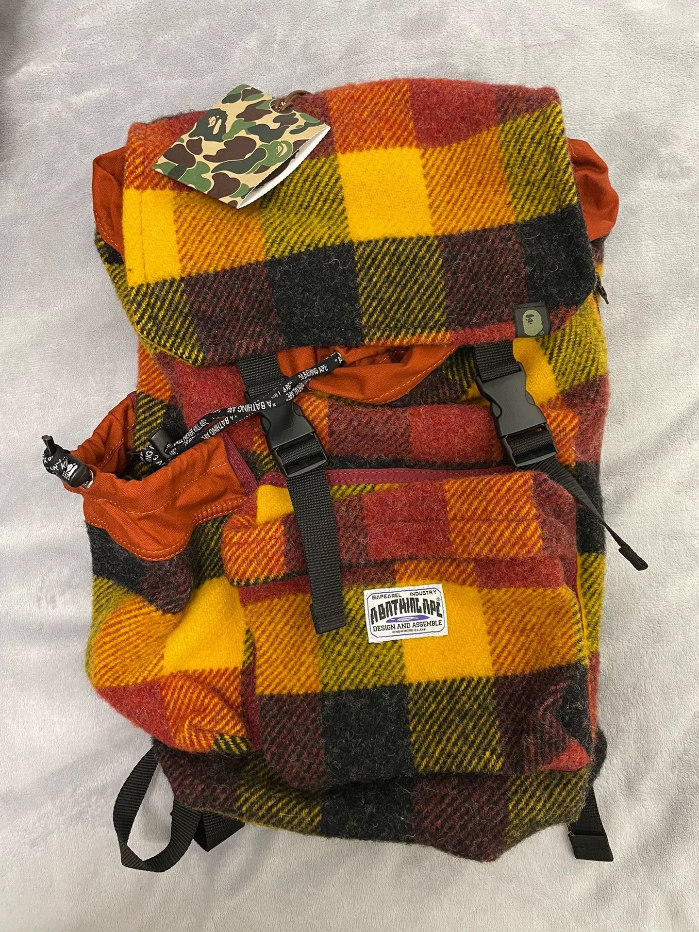 Bape Bape Limited Plaid Pink Backpack M Women Size ONE SIZE - 1 Thumbnail