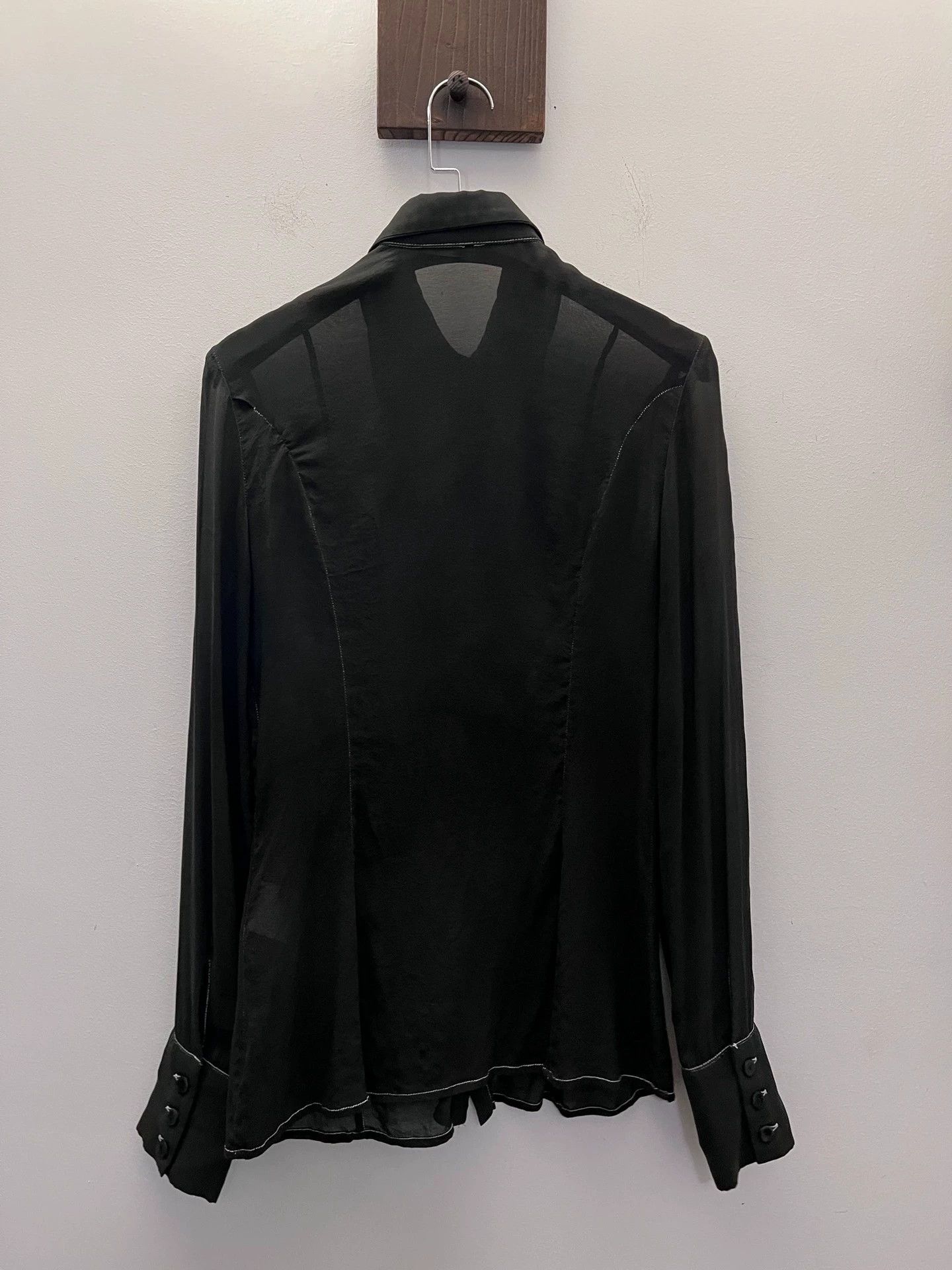 Other Vintage Italian Sheer Silk Chest Pleated Shirt 42 Size M / US 6-8 / IT 42-44 - 9 Thumbnail