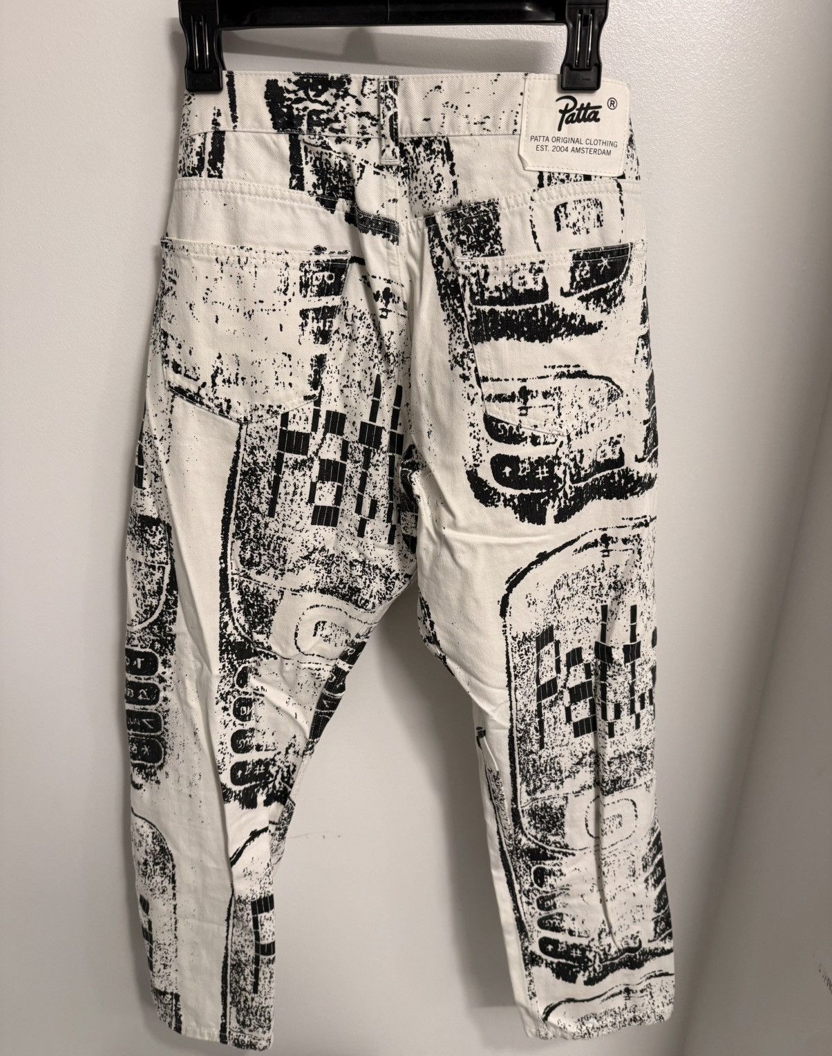 Patta Patta Black White Allover Print Denim Jeans 32/32 Size US 32 / EU 48 - 6 Thumbnail