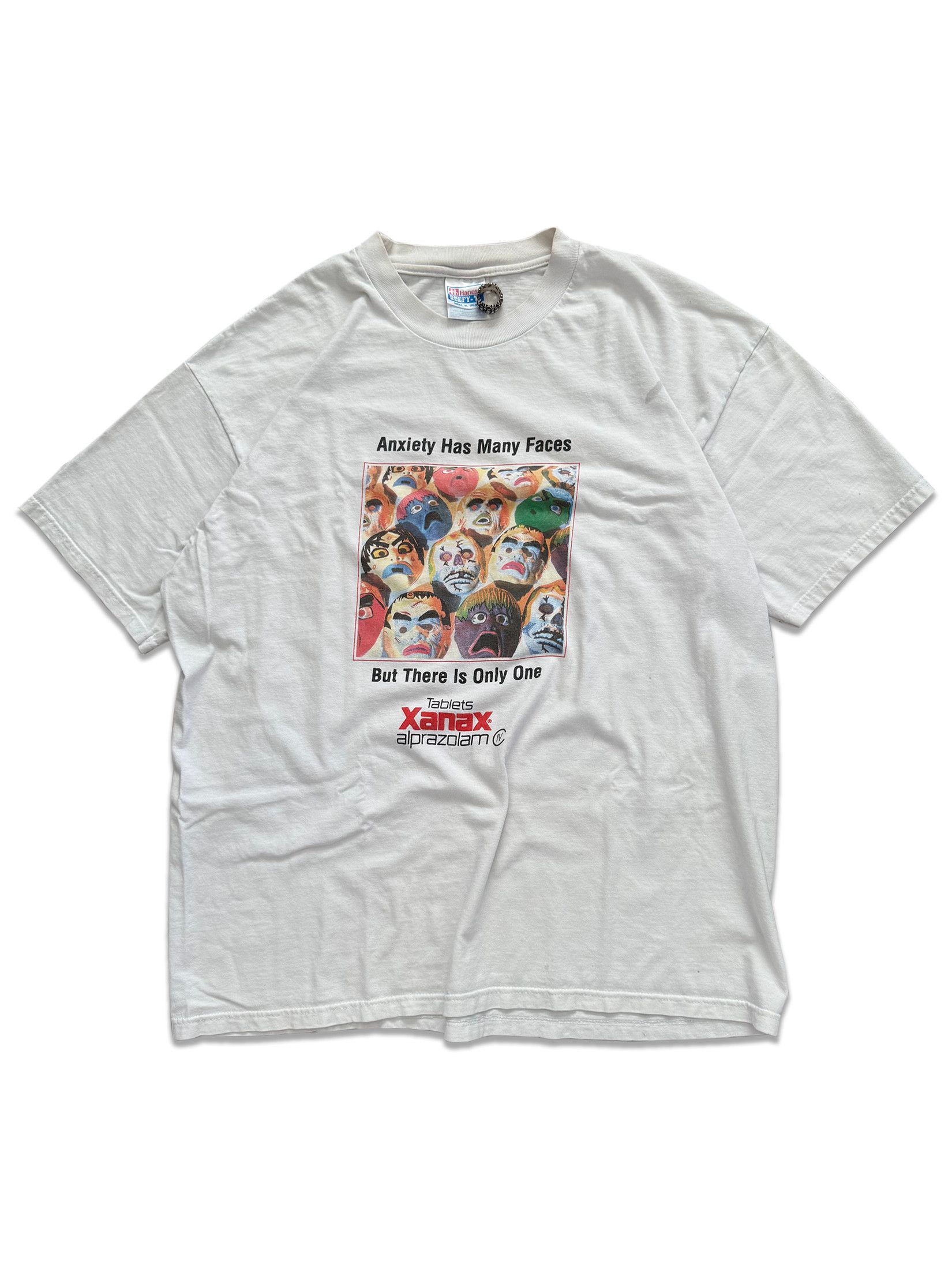 Rap Tees × Vintage Vintage Xanax Anxiety Has Many Faces Tee | Grailed