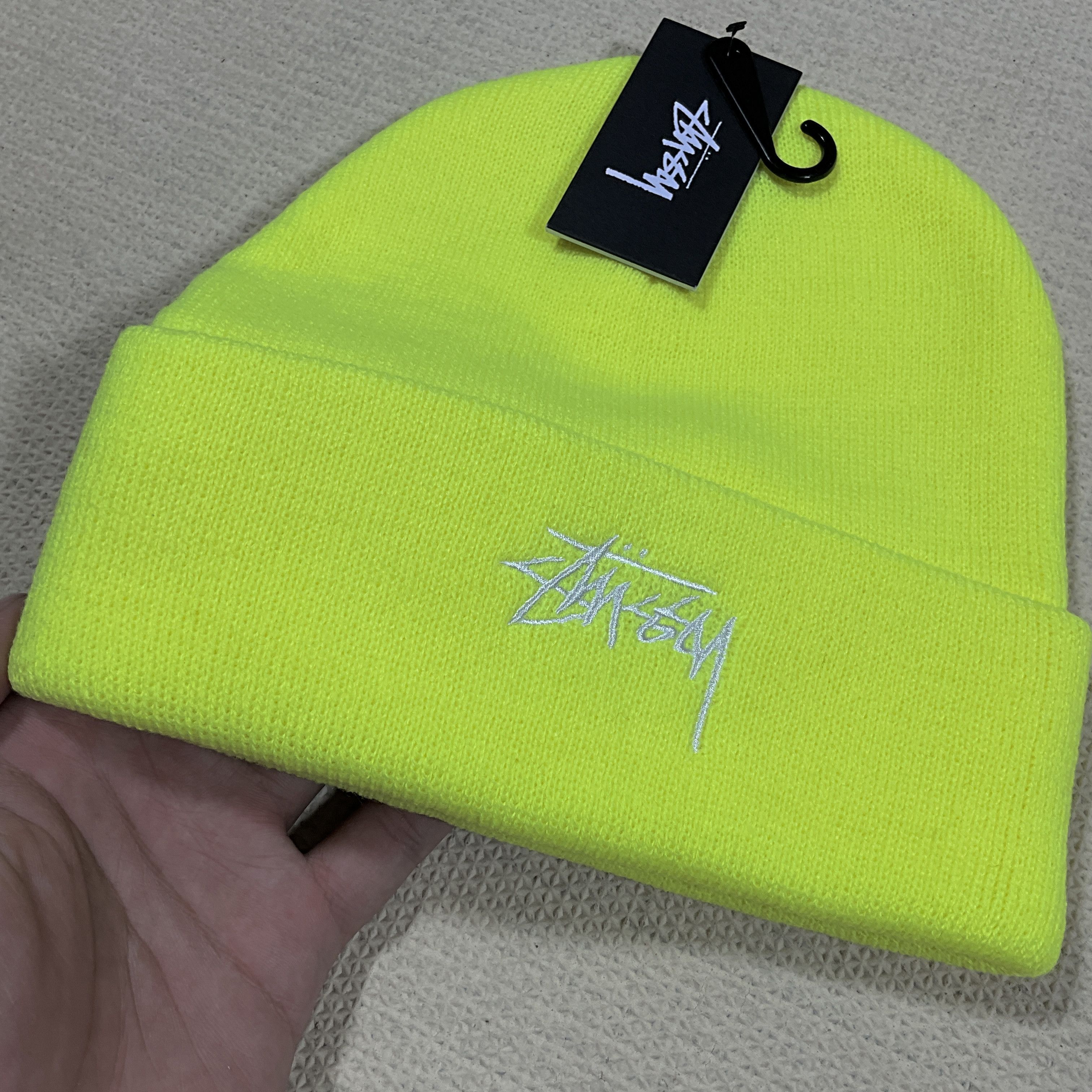 Stussy STUSSY STOCK CUFF BEANIE HAT / SAFETY YELLOW Size ONE SIZE - 2 Thumbnail