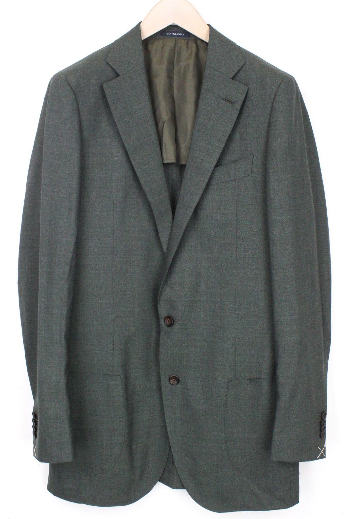 image of Suitsupply La Spalla Uk42L Green Wool Blazer 72054, Men's