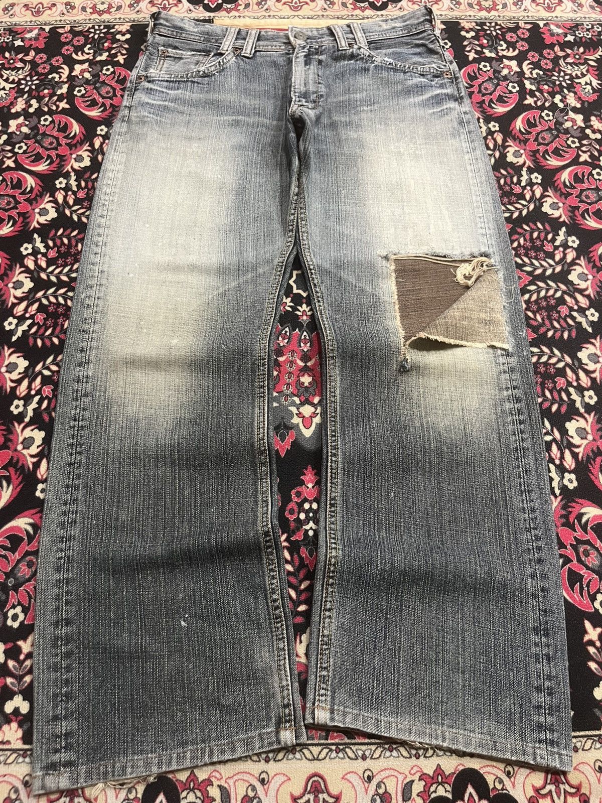 Japanese Brand Vintage Japanese Denim Craft Blowout Distressed Loose Jeans Size US 33 - 1 Thumbnail